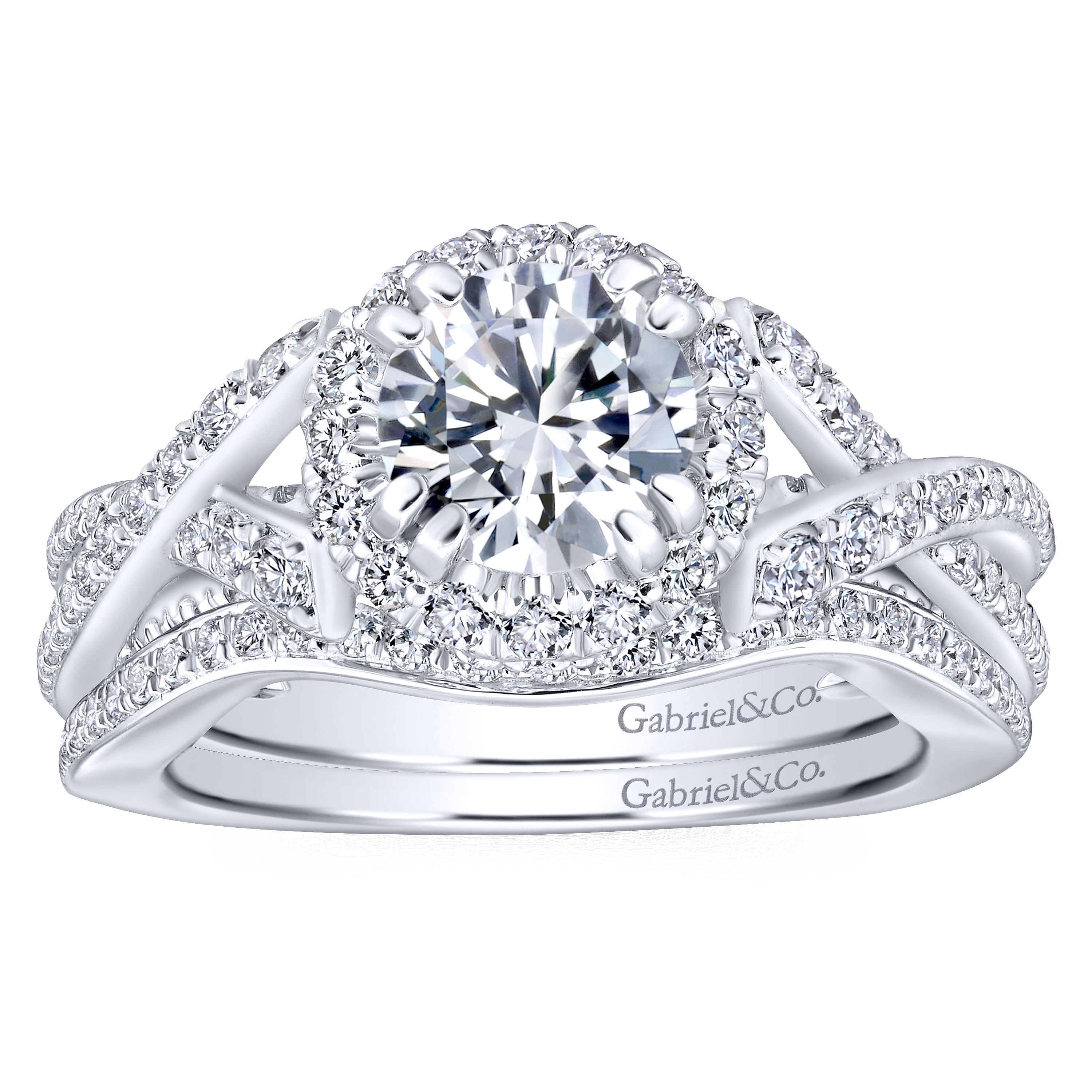 14k White Gold Diamond Curved Wedding Band angle 4 14k White Gold Diamond Curved Wedding Band angle 4