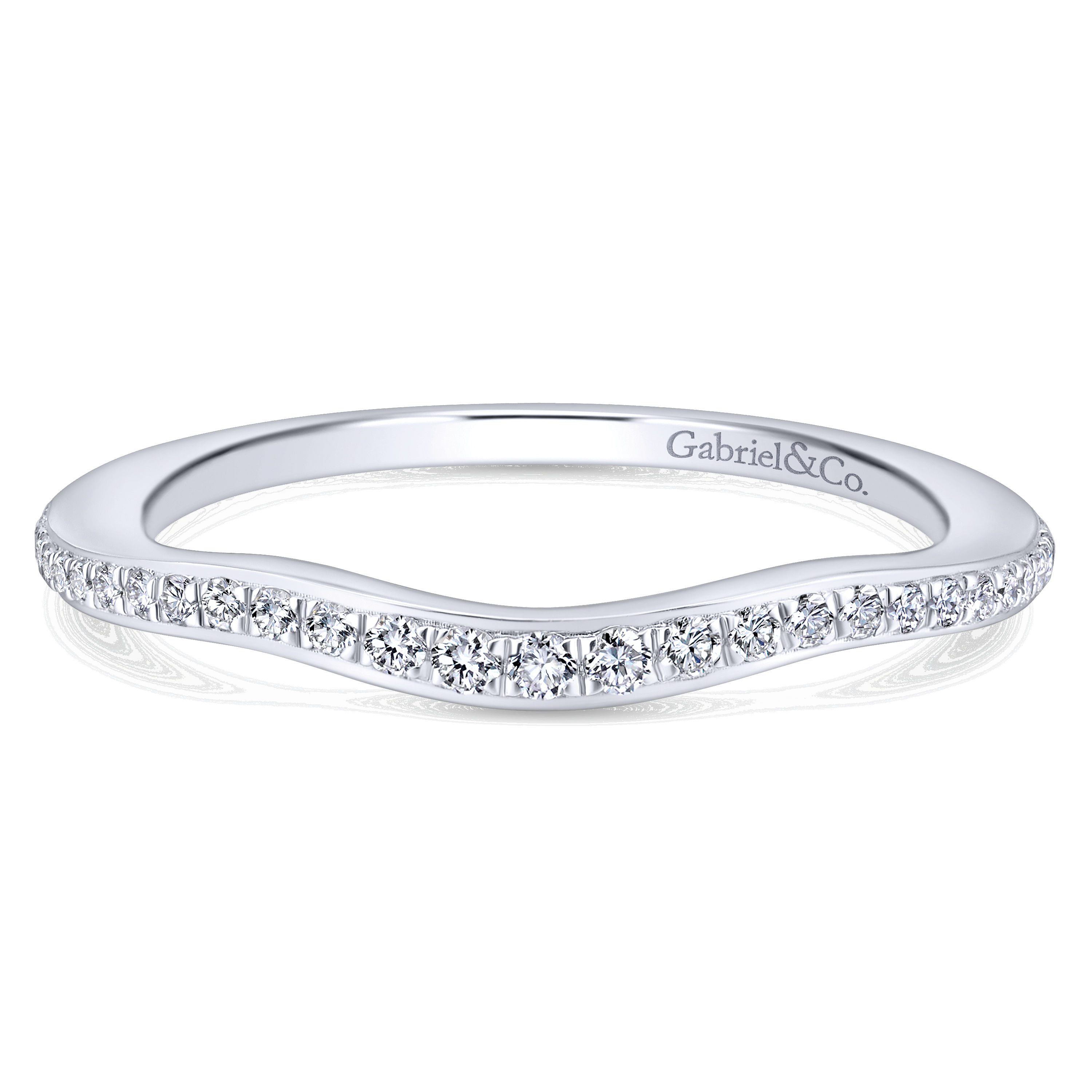 14k White Gold Diamond Curved 14k White Gold Diamond Curved