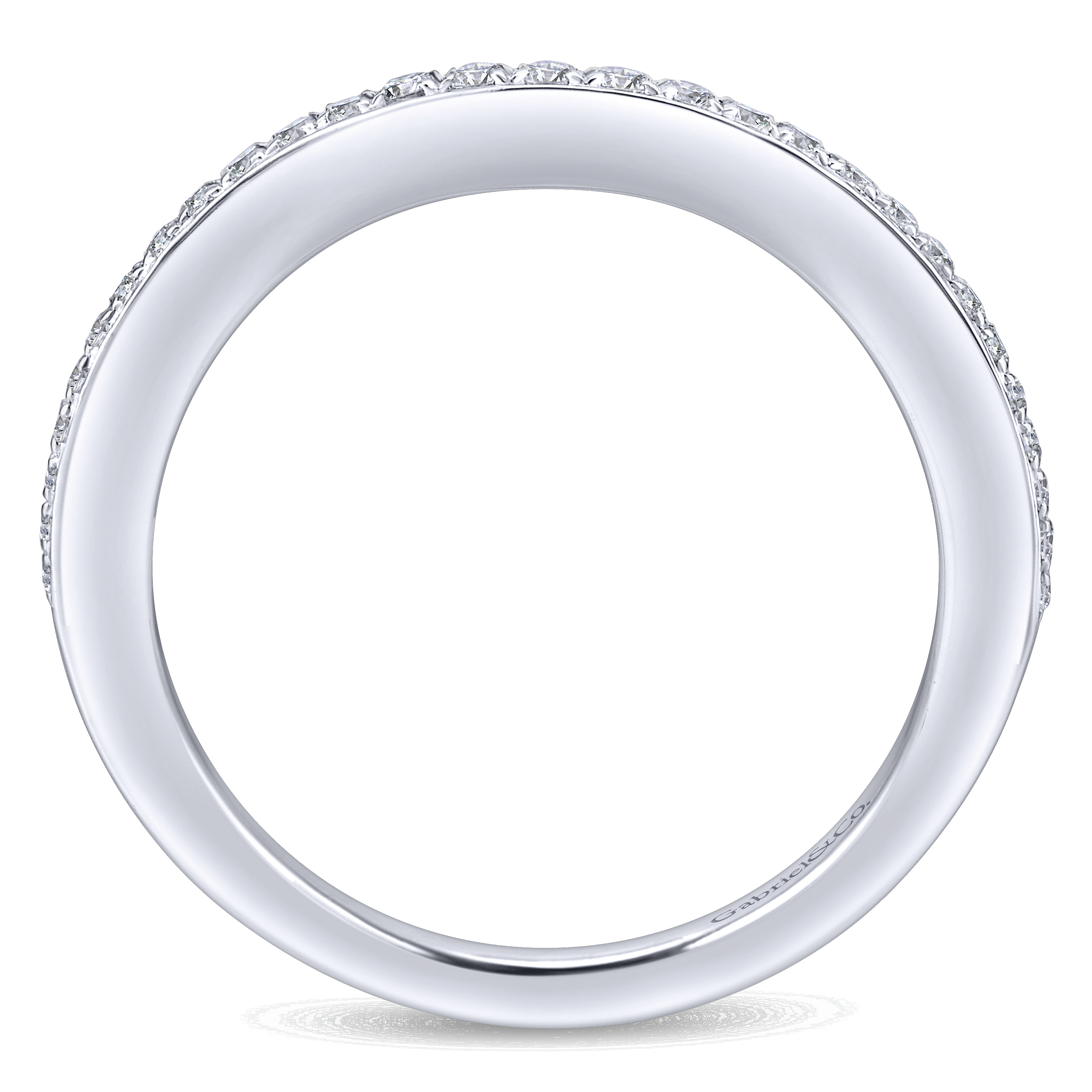 14k White Gold Diamond Curved Wedding Band angle 2 14k White Gold Diamond Curved Wedding Band angle 2