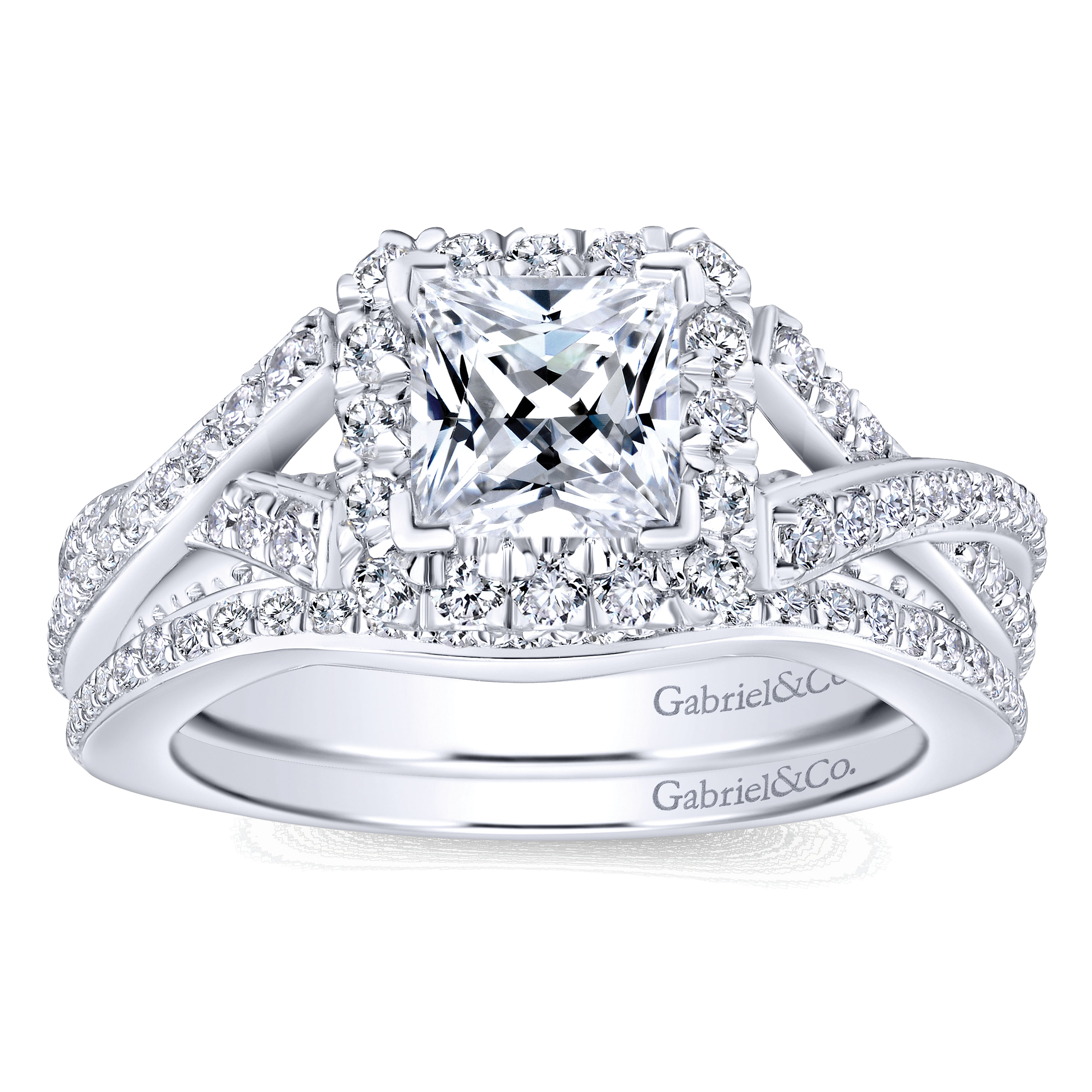 14k White Gold Diamond Curved Wedding Band angle 4 14k White Gold Diamond Curved Wedding Band angle 4