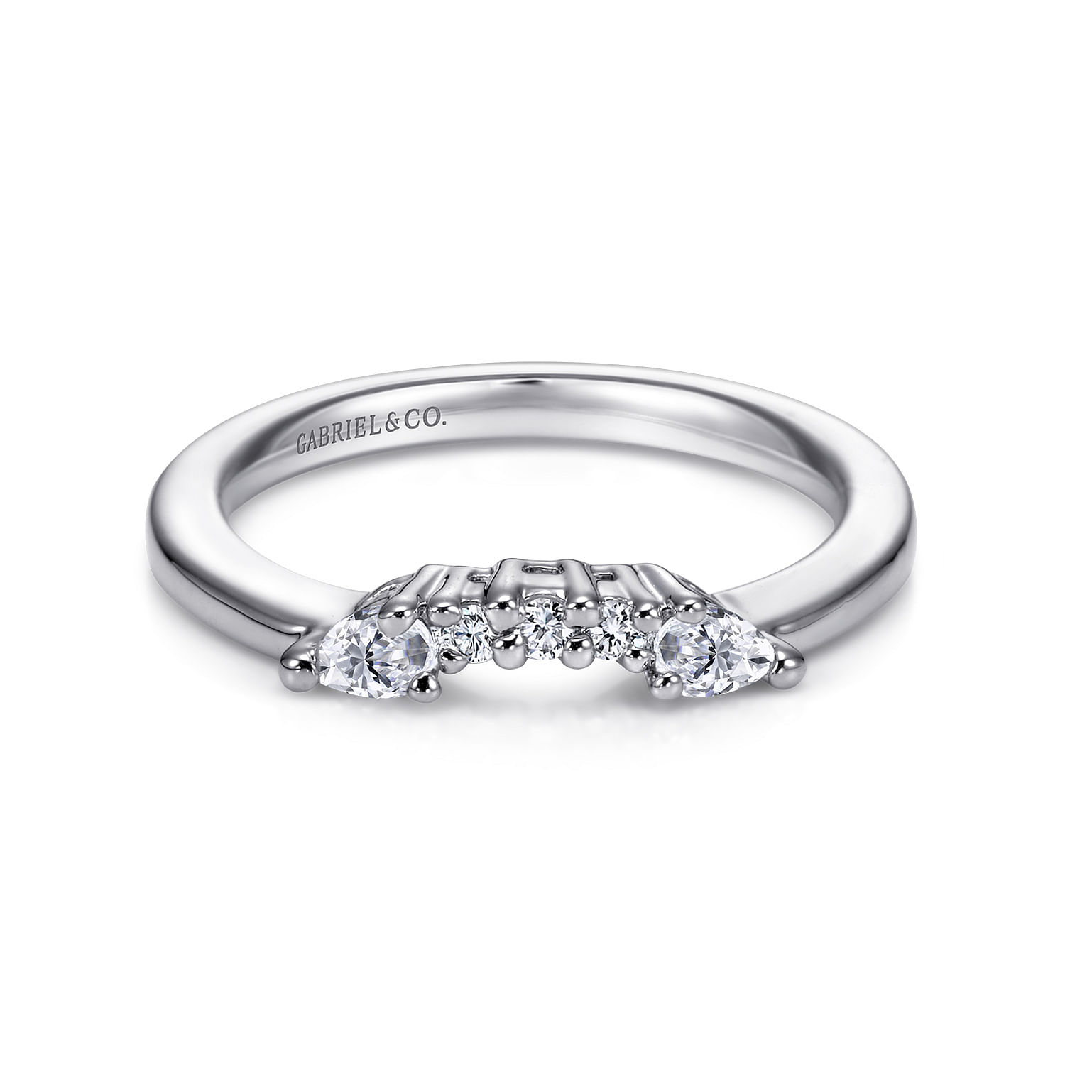 14k White Gold Diamond Curved 14k White Gold Diamond Curved