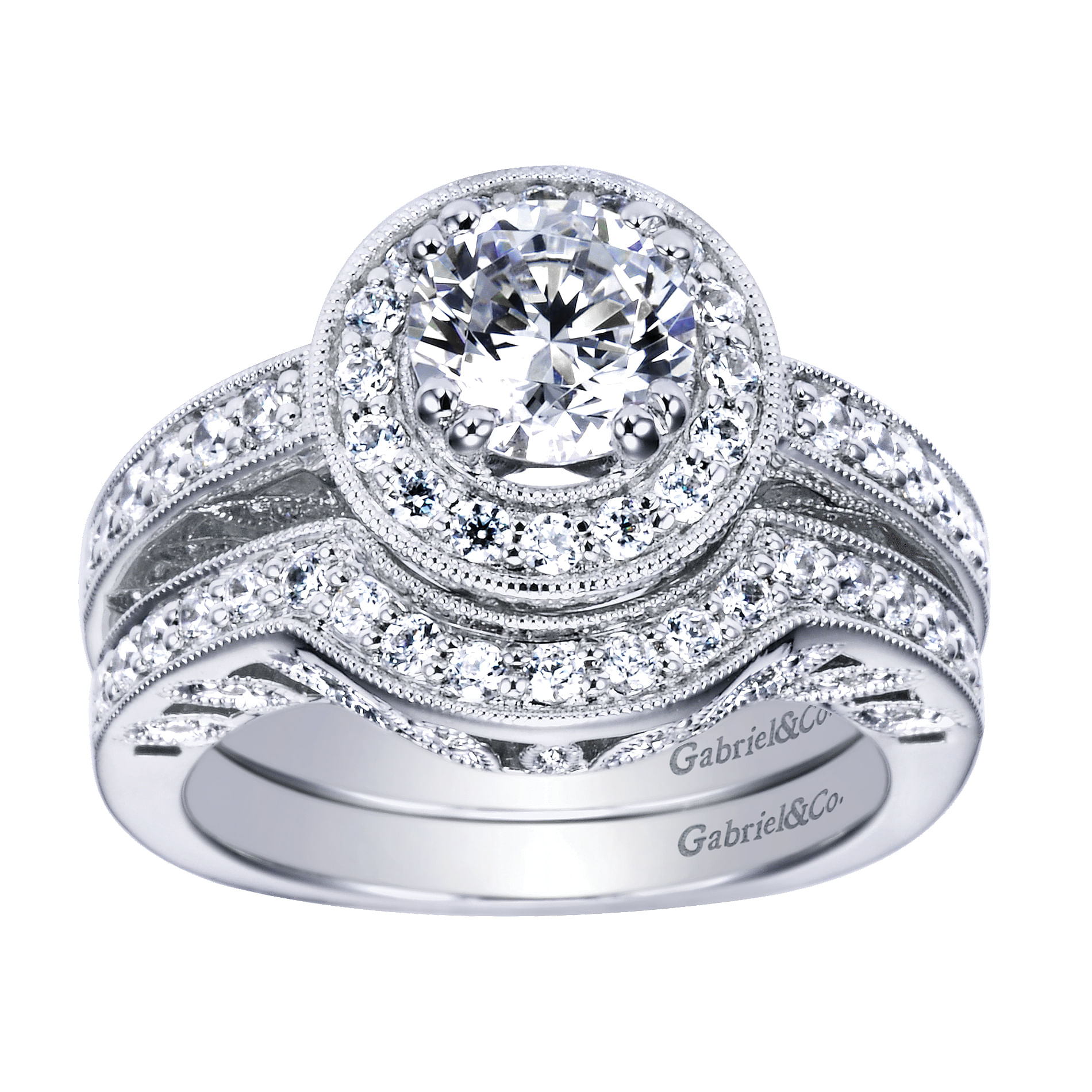 14k White Gold Diamond Curved Wedding Band angle 4 14k White Gold Diamond Curved Wedding Band angle 4