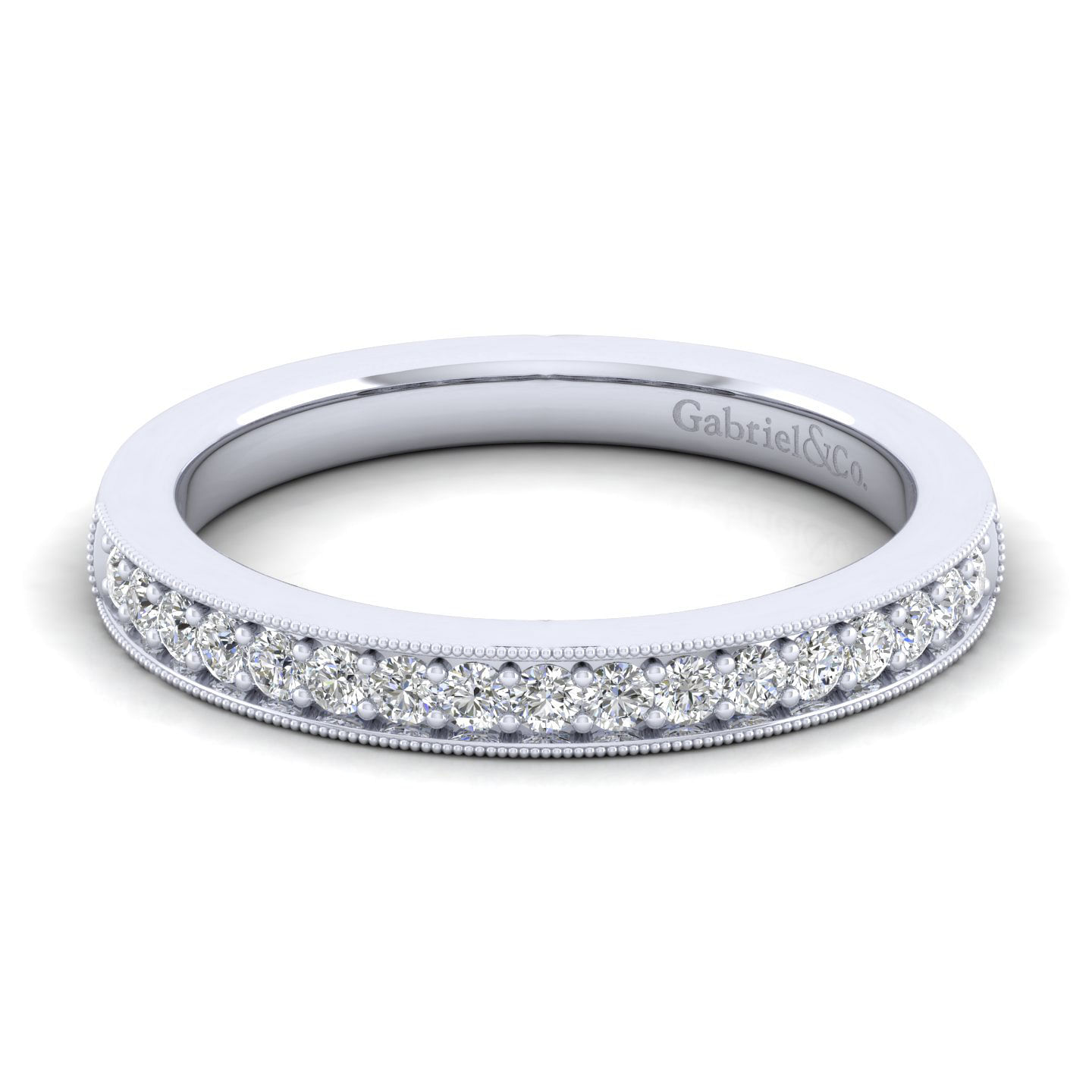 14k White Gold Diamond Curved 14k White Gold Diamond Curved