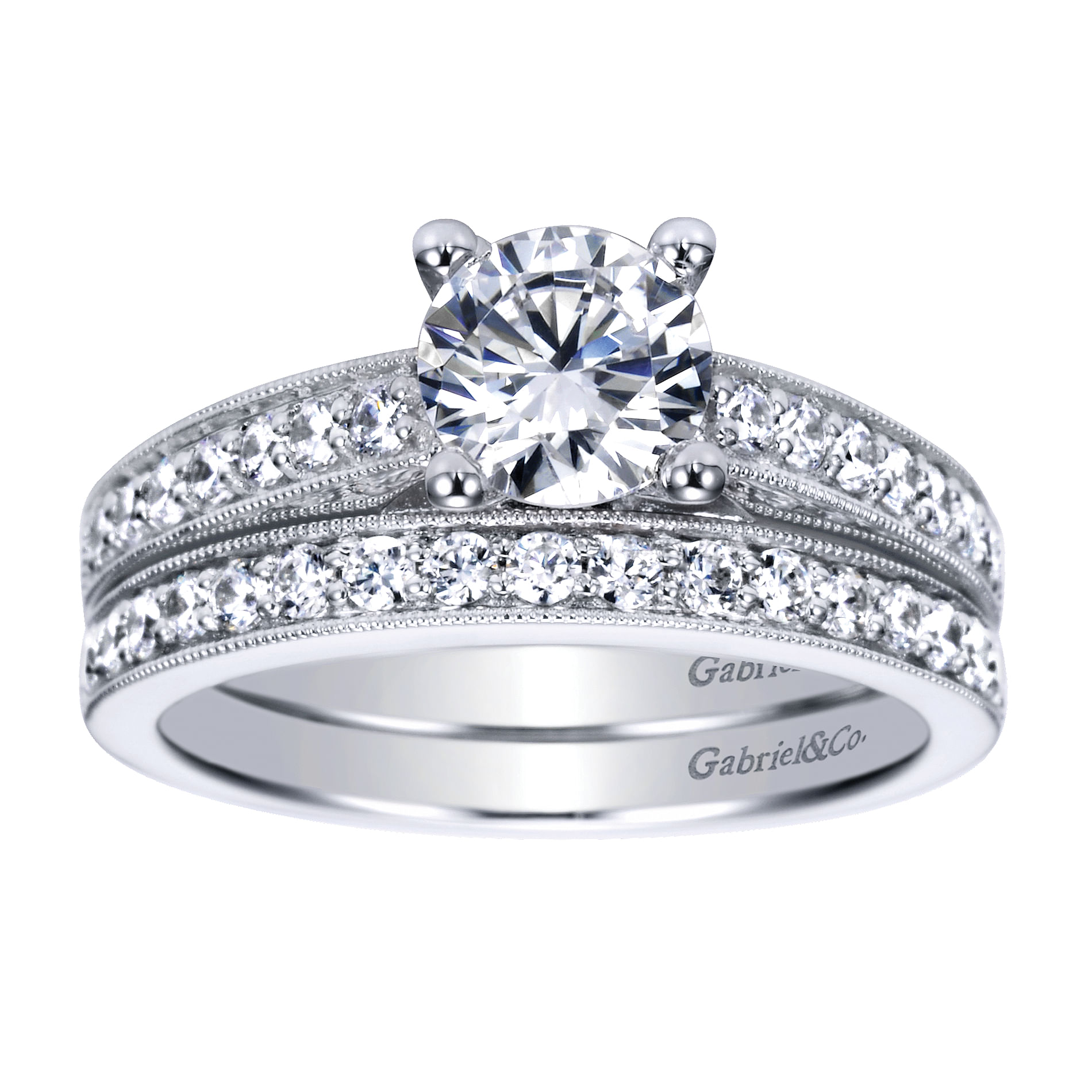 14k White Gold Diamond Curved Wedding Band angle 4 14k White Gold Diamond Curved Wedding Band angle 4