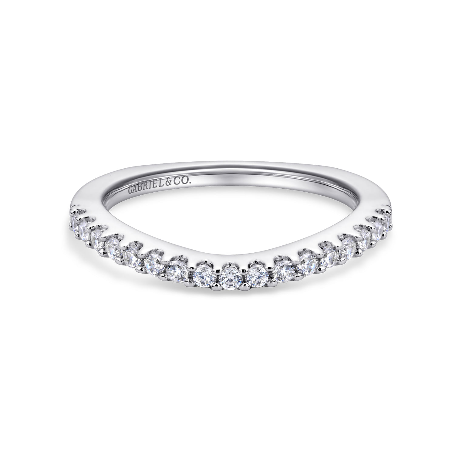 14k White Gold Diamond Curved 14k White Gold Diamond Curved