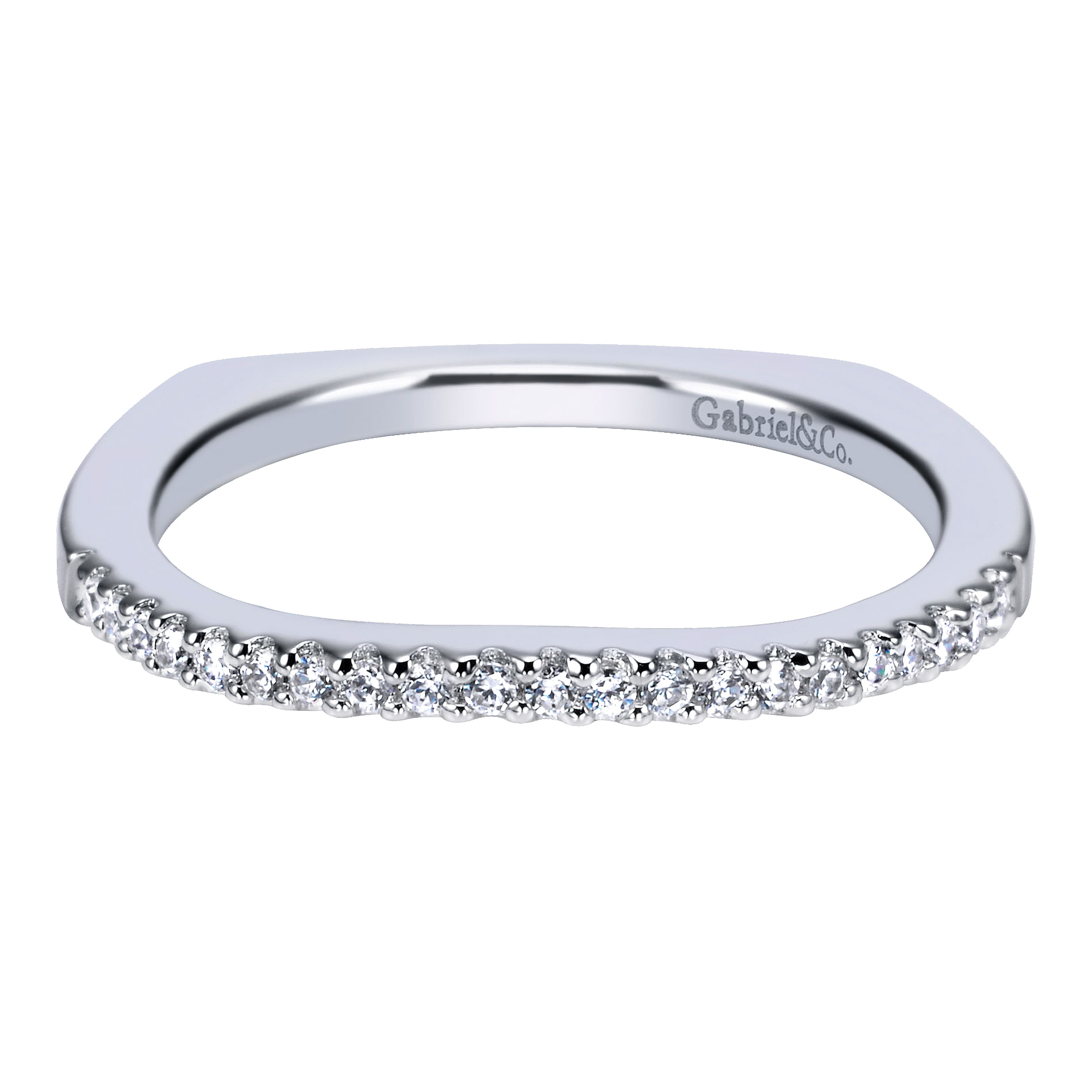 14k White Gold Diamond Curved 14k White Gold Diamond Curved