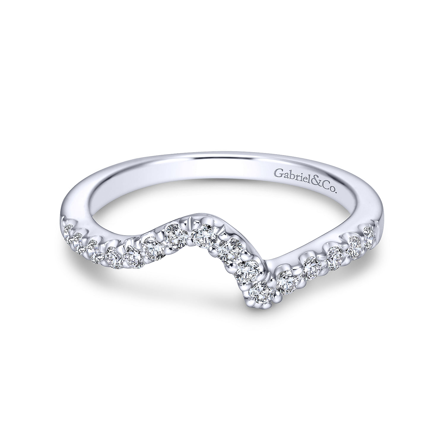 14k White Gold Diamond Curved 14k White Gold Diamond Curved