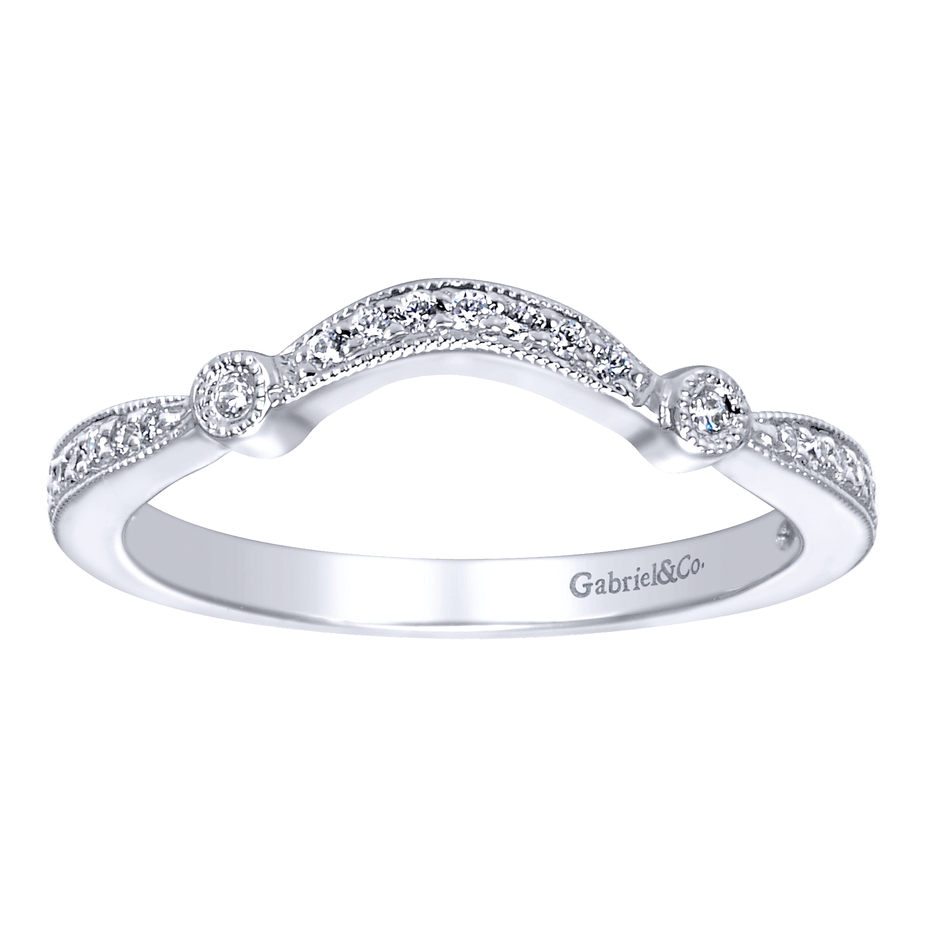 14k White Gold Diamond Curved 14k White Gold Diamond Curved