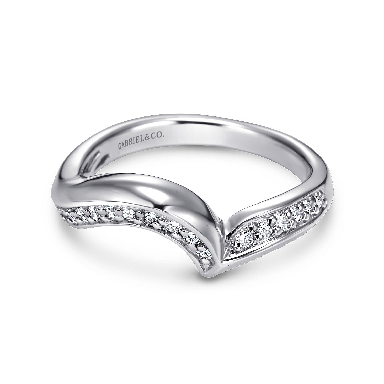 14k White Gold Diamond Curved 14k White Gold Diamond Curved