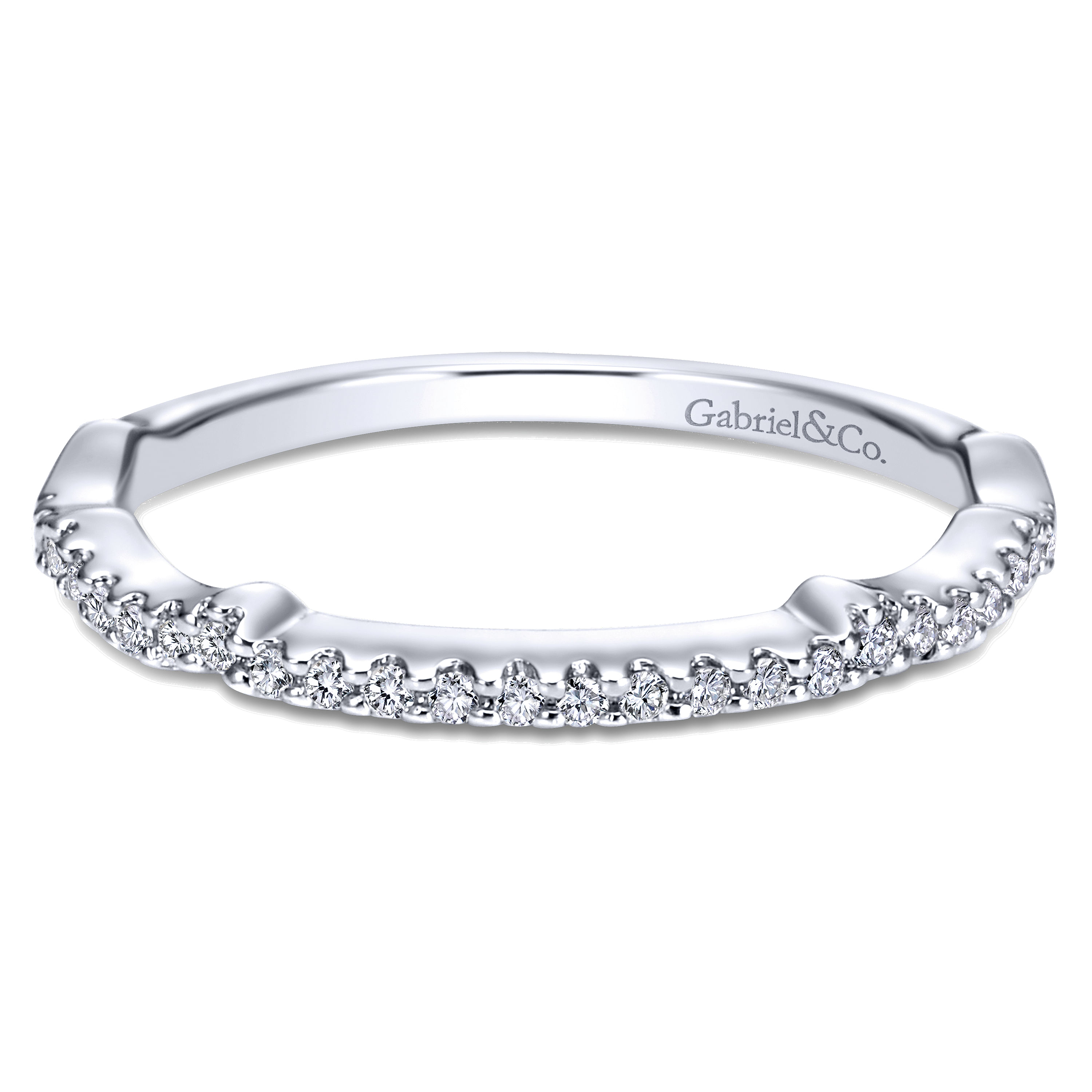 14k White Gold Diamond Curved 14k White Gold Diamond Curved