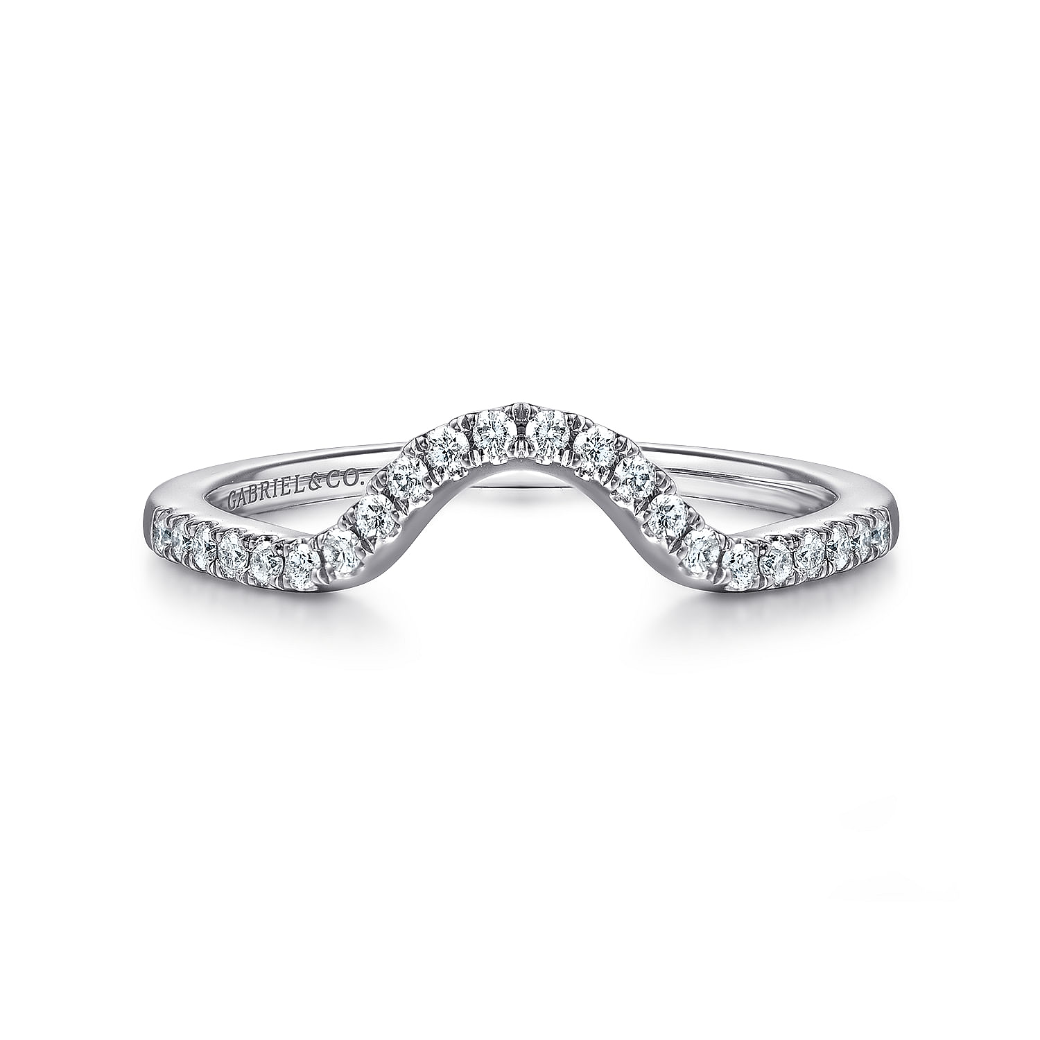 14k White Gold Diamond Curved 14k White Gold Diamond Curved