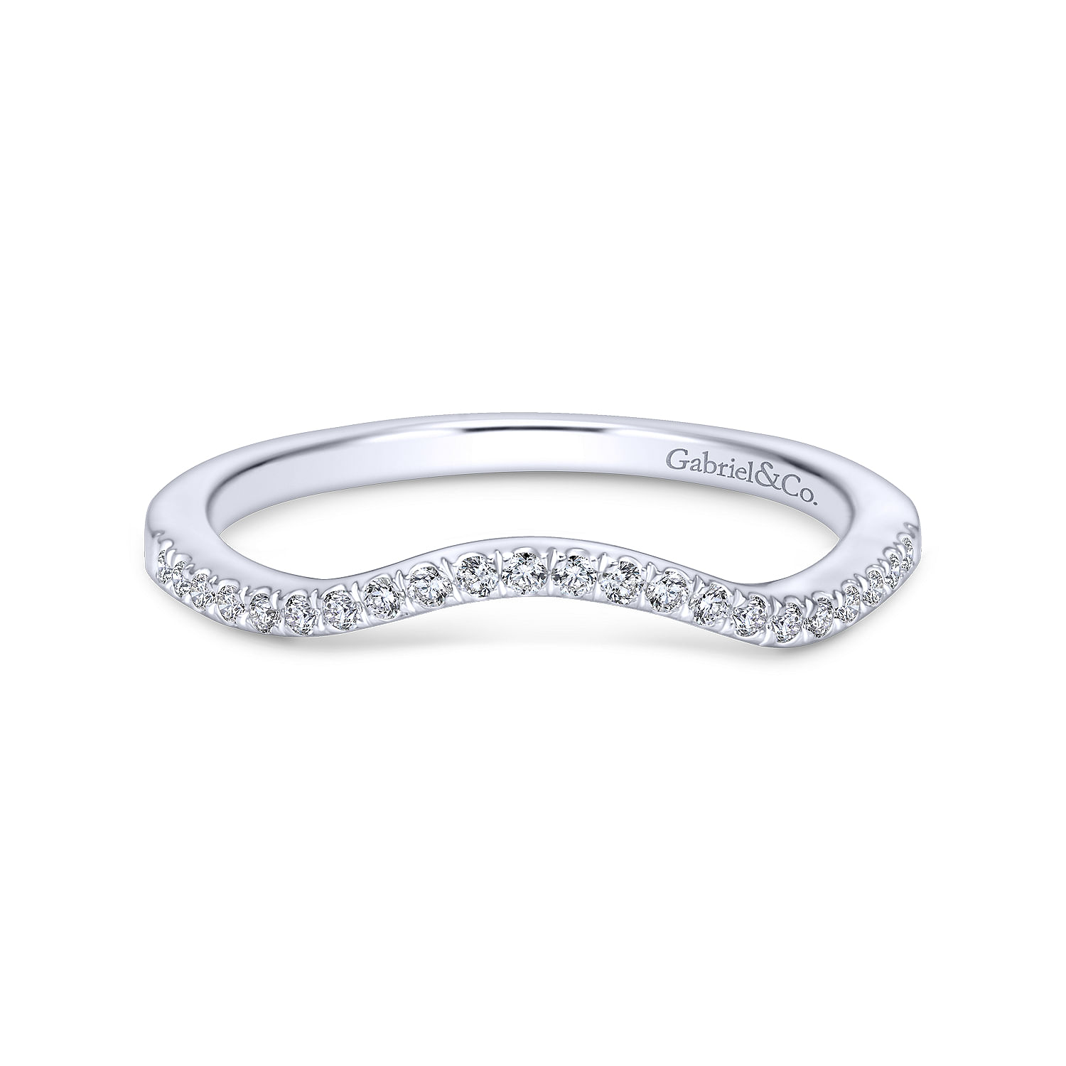 14k White Gold Diamond Curved 14k White Gold Diamond Curved