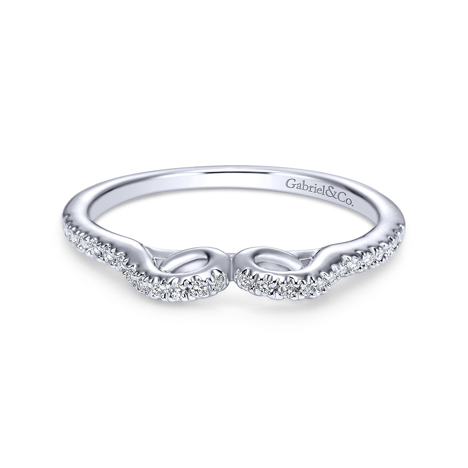 14k White Gold Diamond Curved 14k White Gold Diamond Curved