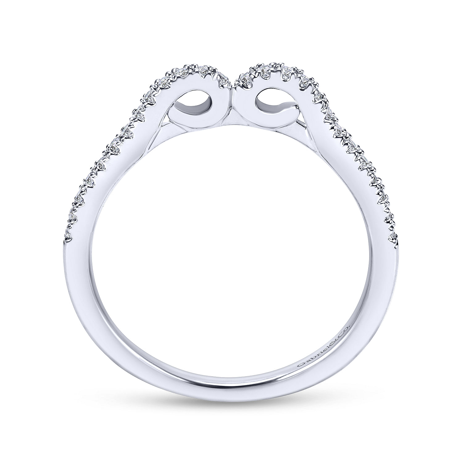 14k White Gold Diamond Curved Wedding Band angle 2 14k White Gold Diamond Curved Wedding Band angle 2