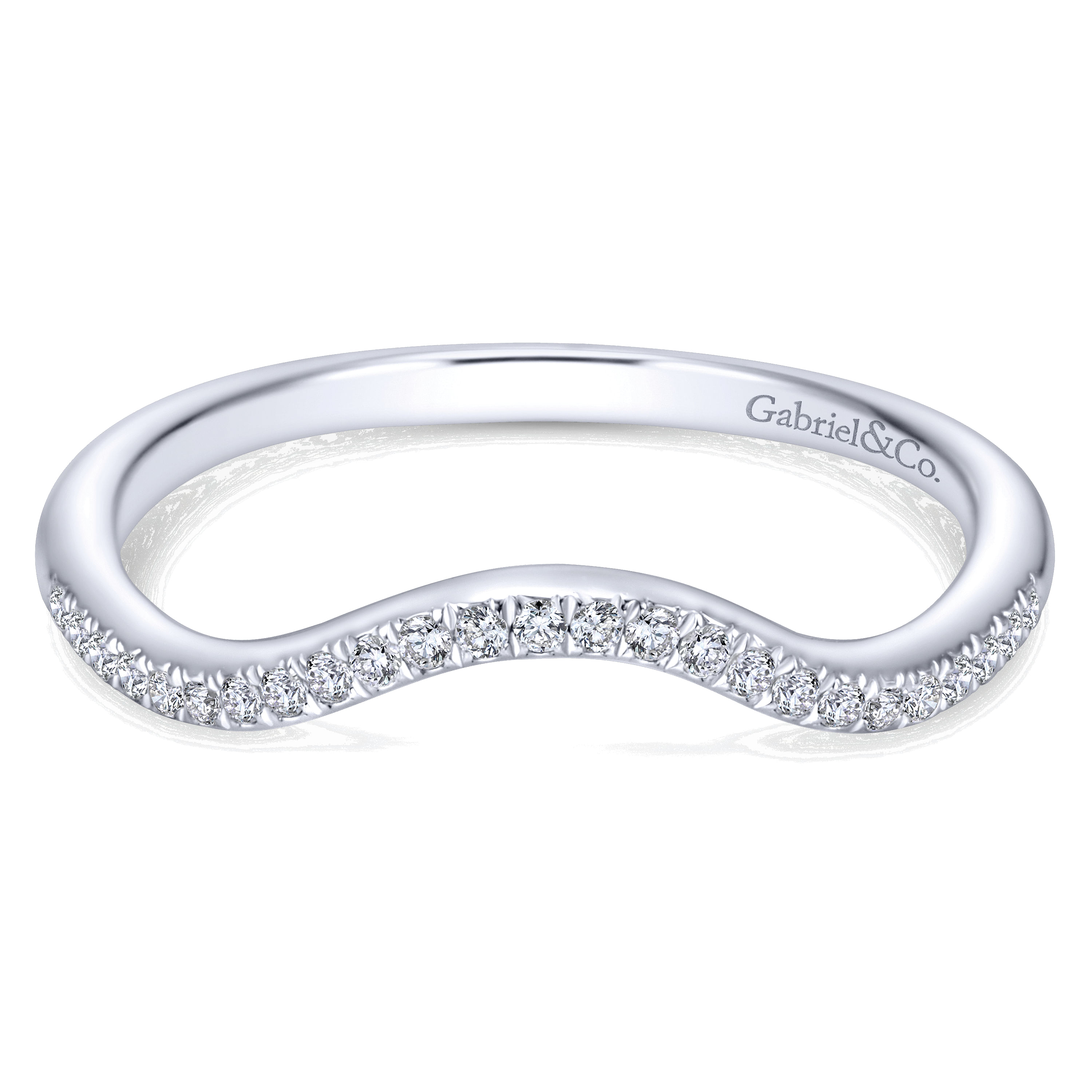 14k White Gold Diamond Curved 14k White Gold Diamond Curved