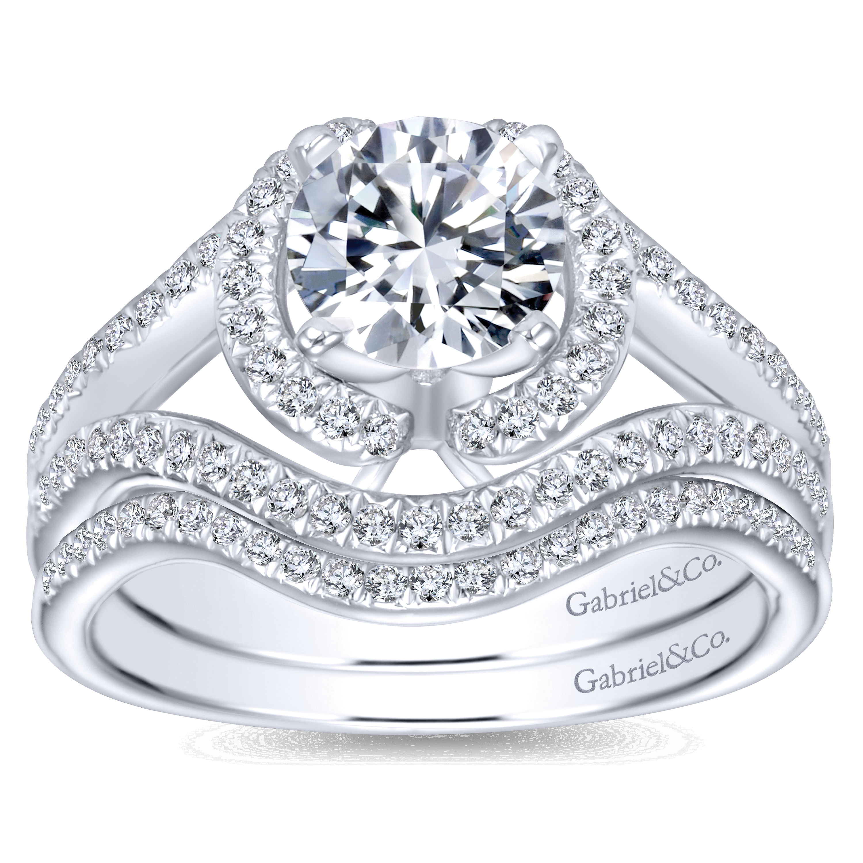 14k White Gold Diamond Curved Wedding Band angle 4 14k White Gold Diamond Curved Wedding Band angle 4