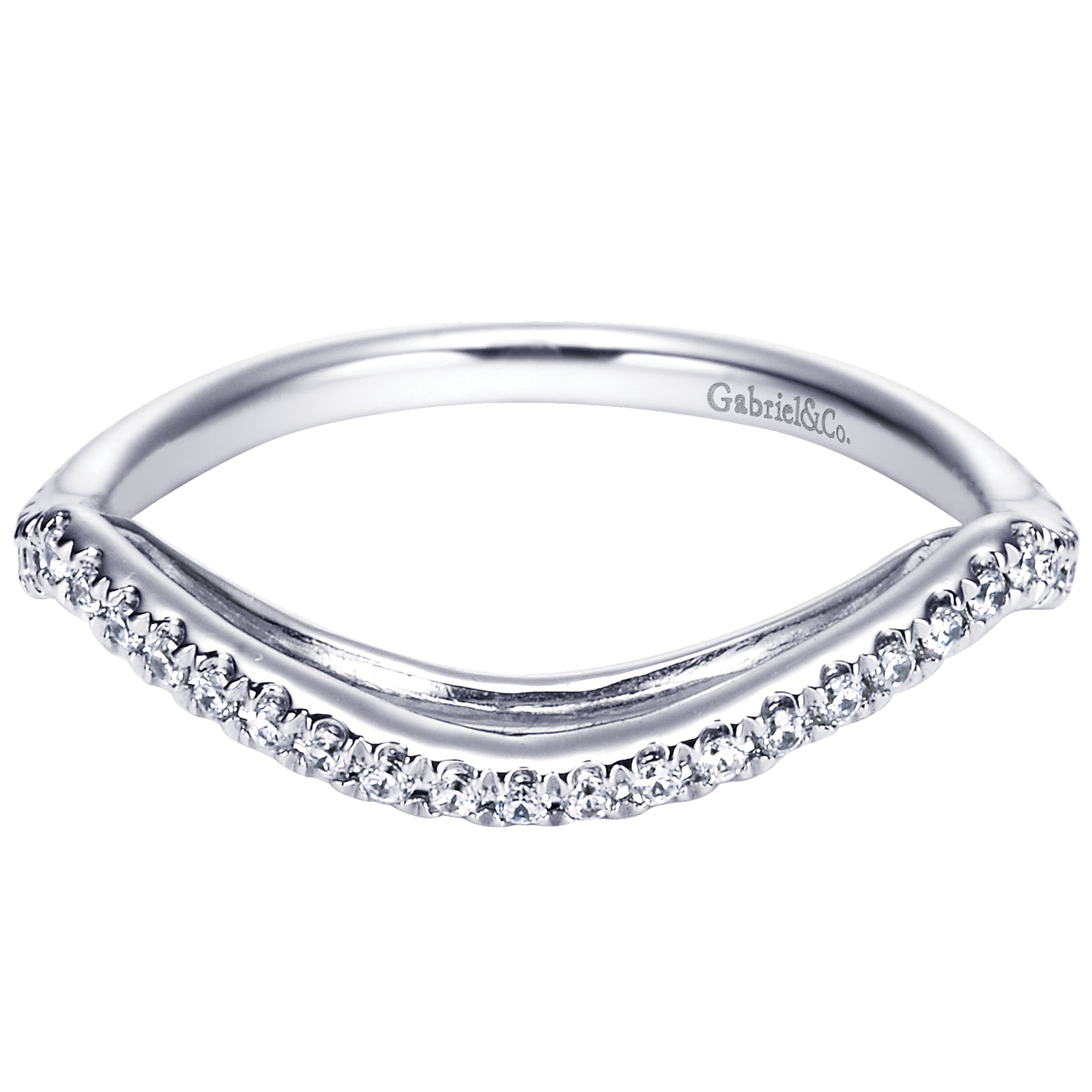 14k White Gold Diamond Curved 14k White Gold Diamond Curved