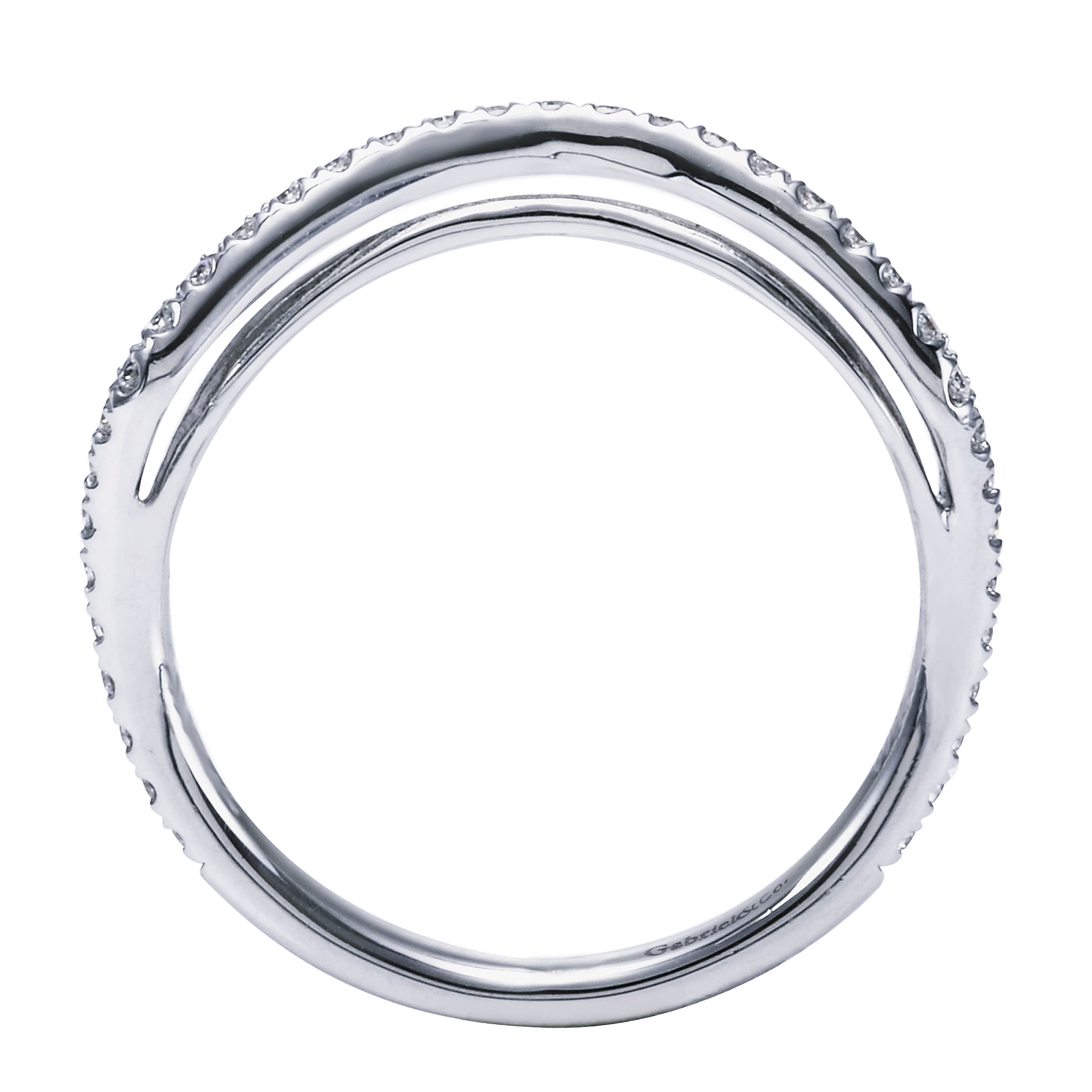 14k White Gold Diamond Curved Wedding Band angle 2 14k White Gold Diamond Curved Wedding Band angle 2