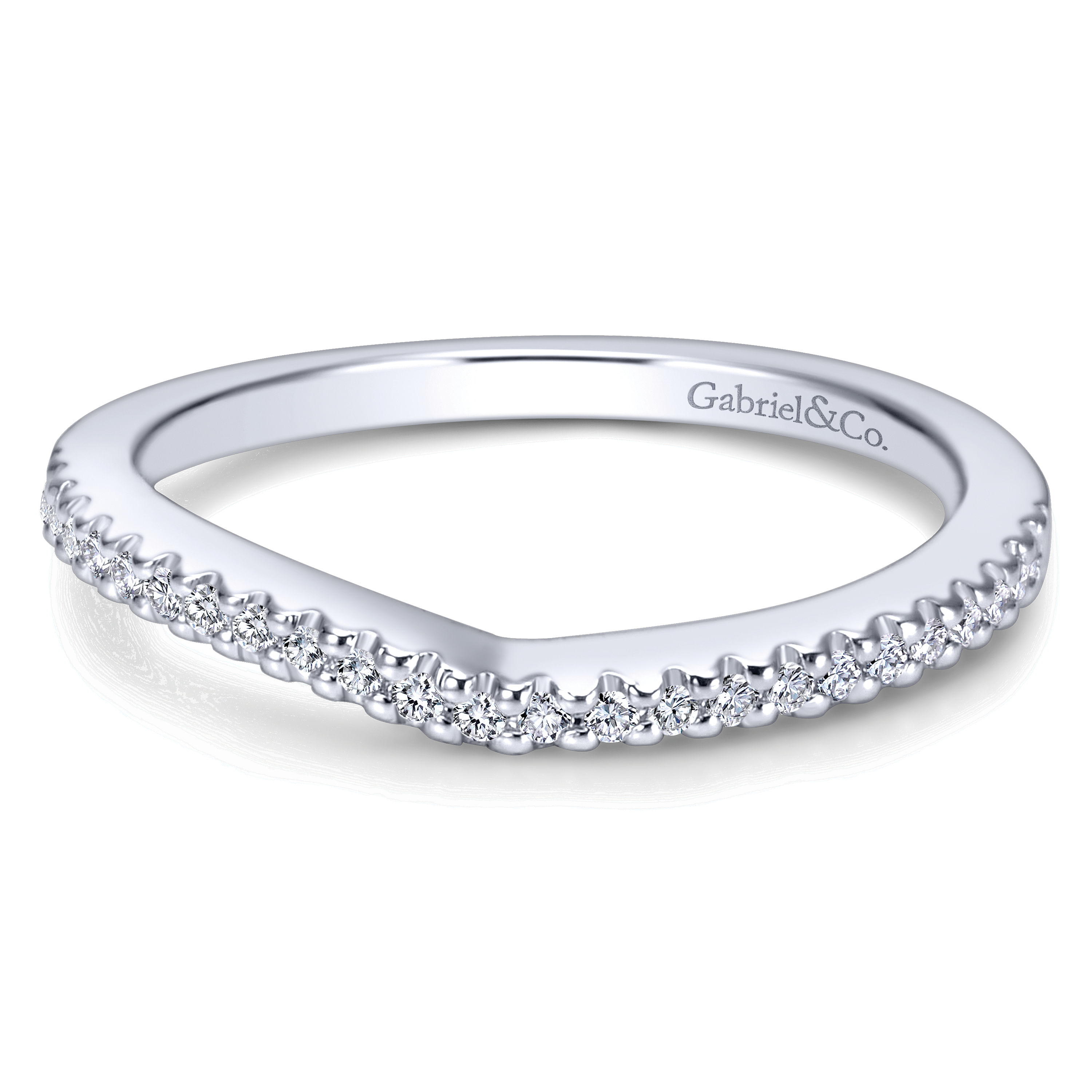 14k White Gold Diamond Curved 14k White Gold Diamond Curved