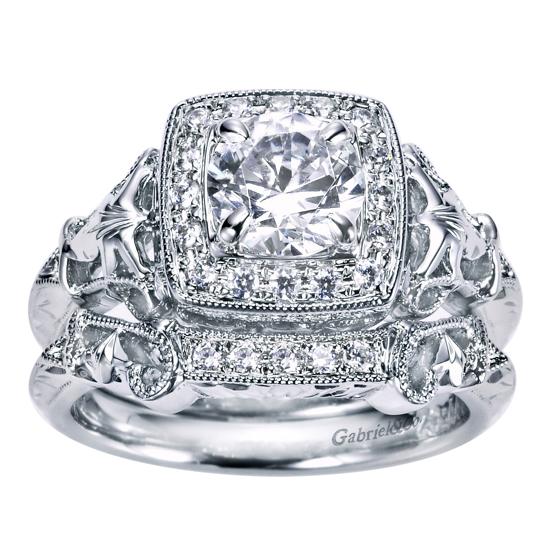 14k White Gold Diamond Curved Wedding Band angle 4 14k White Gold Diamond Curved Wedding Band angle 4