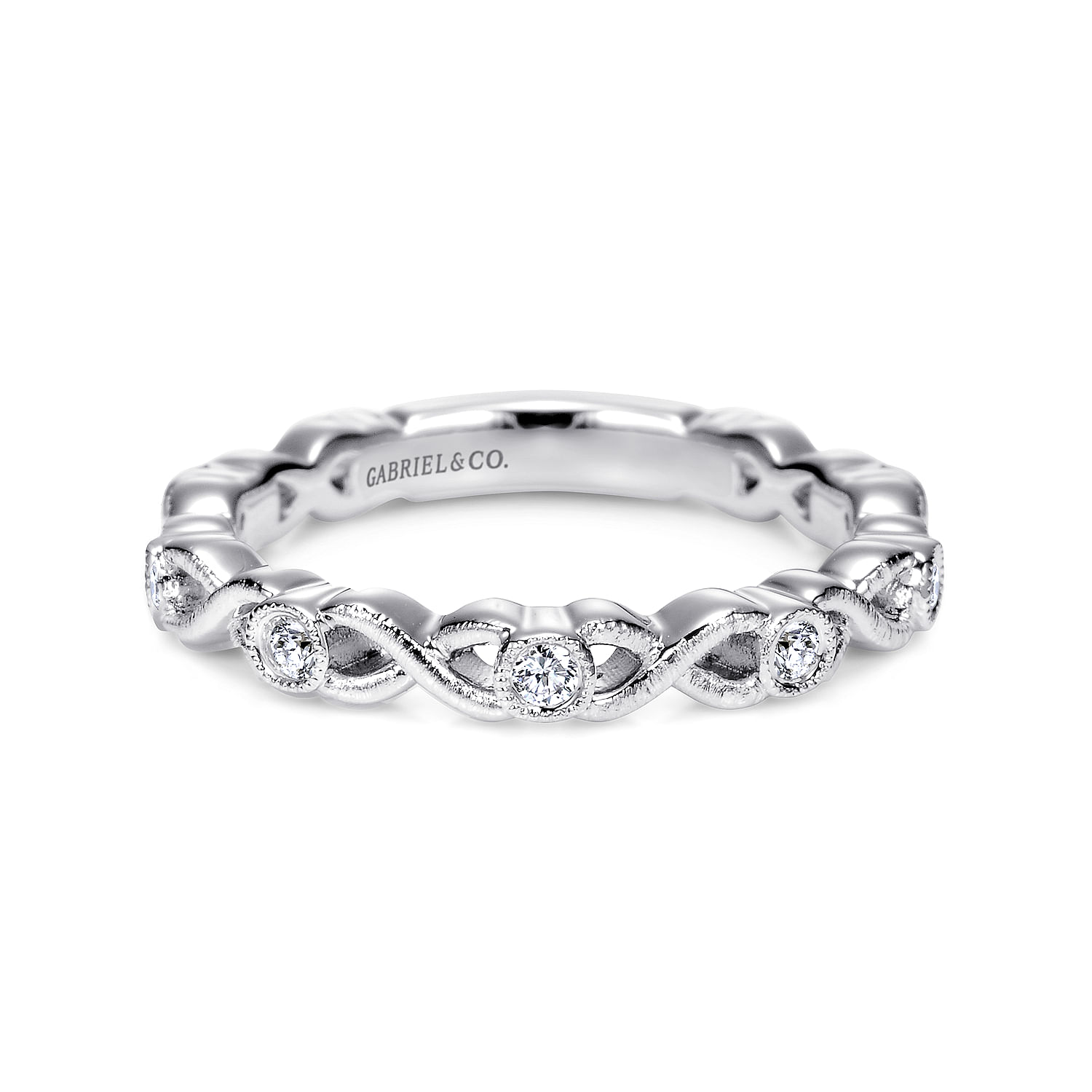 14k White Gold Diamond Curved 14k White Gold Diamond Curved