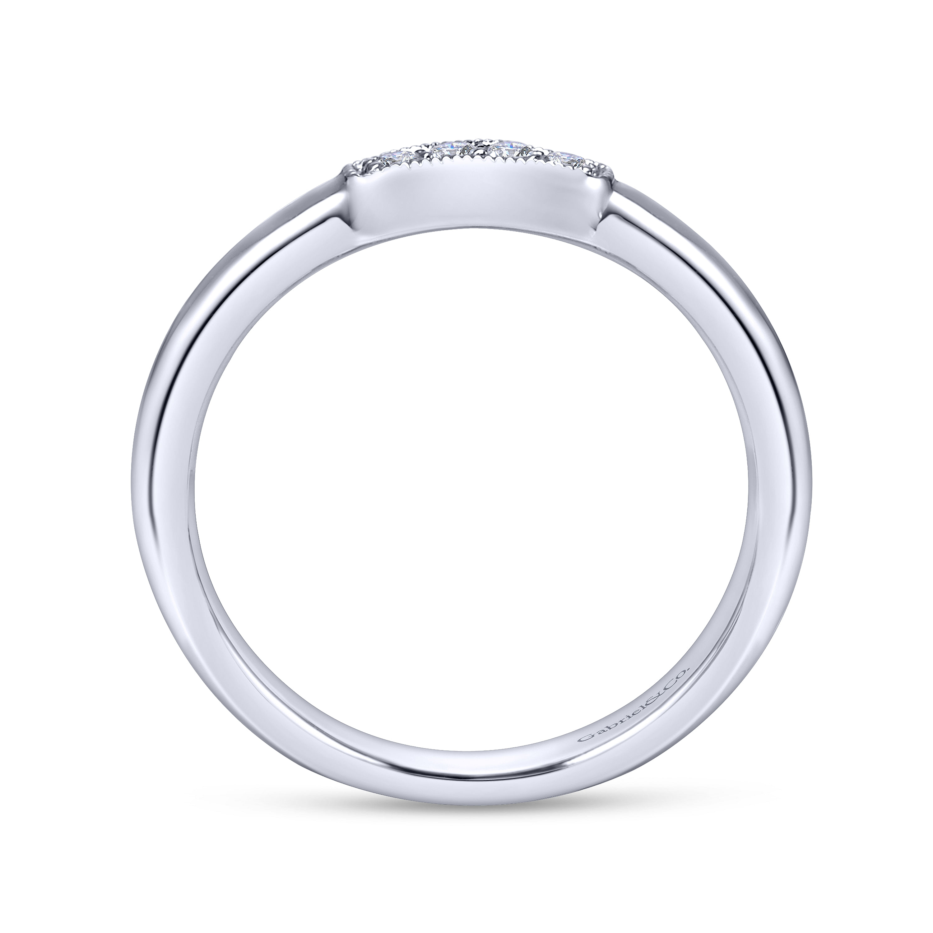 14k White Gold Diamond Curved Wedding Band angle 2 14k White Gold Diamond Curved Wedding Band angle 2