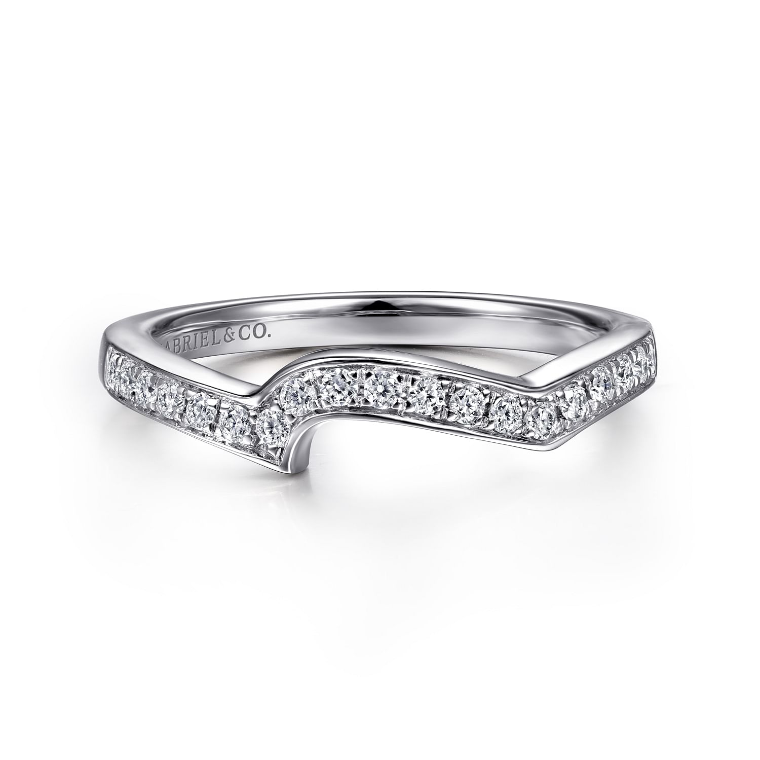 14k White Gold Diamond Curved 14k White Gold Diamond Curved
