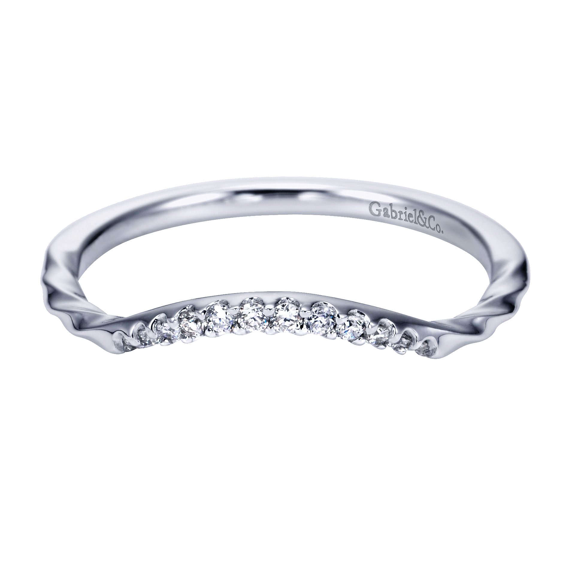 14k White Gold Diamond Curved 14k White Gold Diamond Curved
