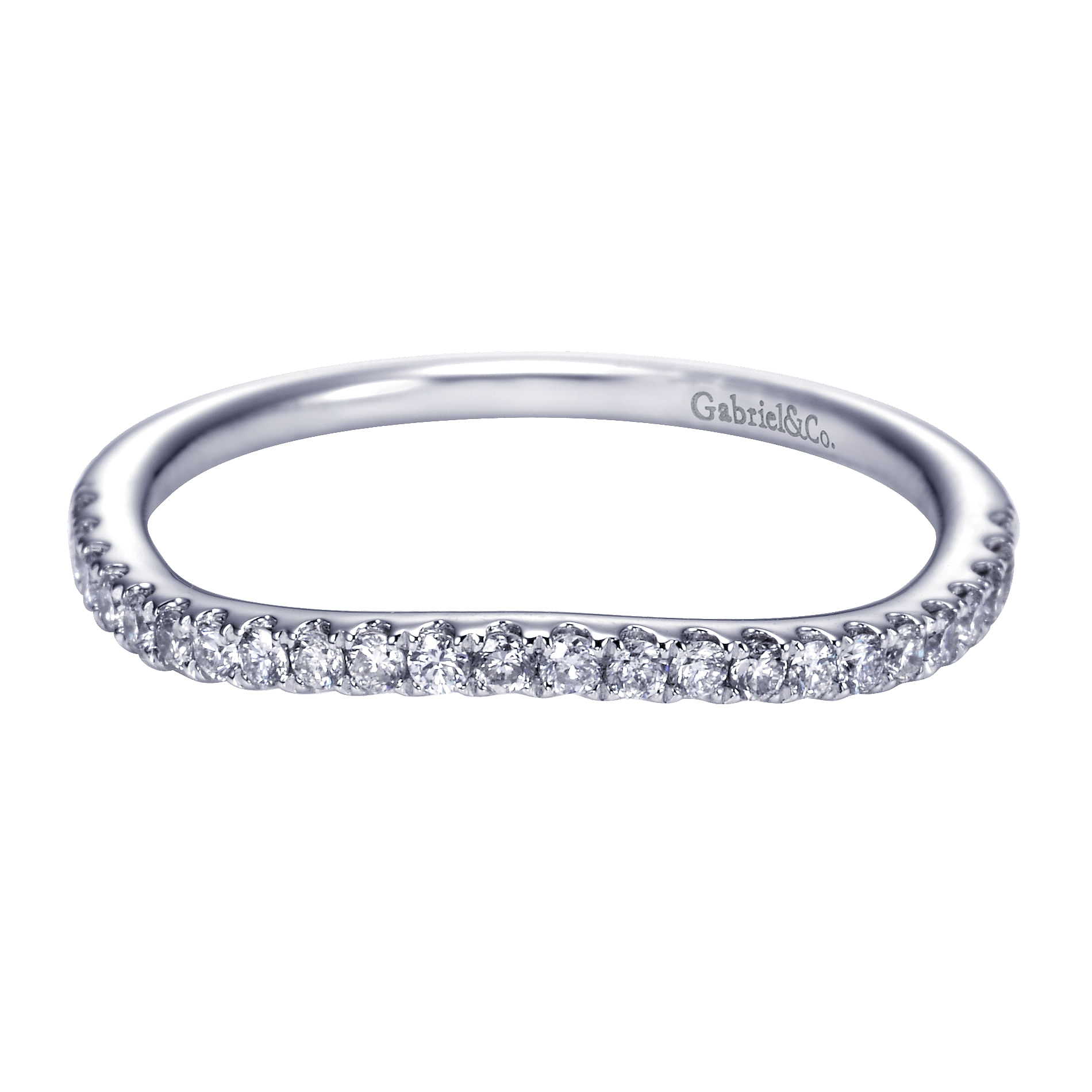 14k White Gold Diamond Curved 14k White Gold Diamond Curved