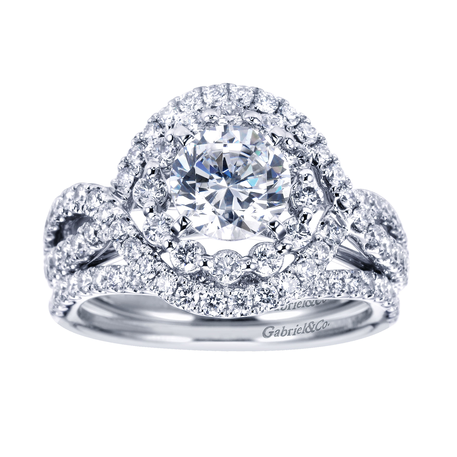 14k White Gold Diamond Curved Wedding Band angle 4 14k White Gold Diamond Curved Wedding Band angle 4