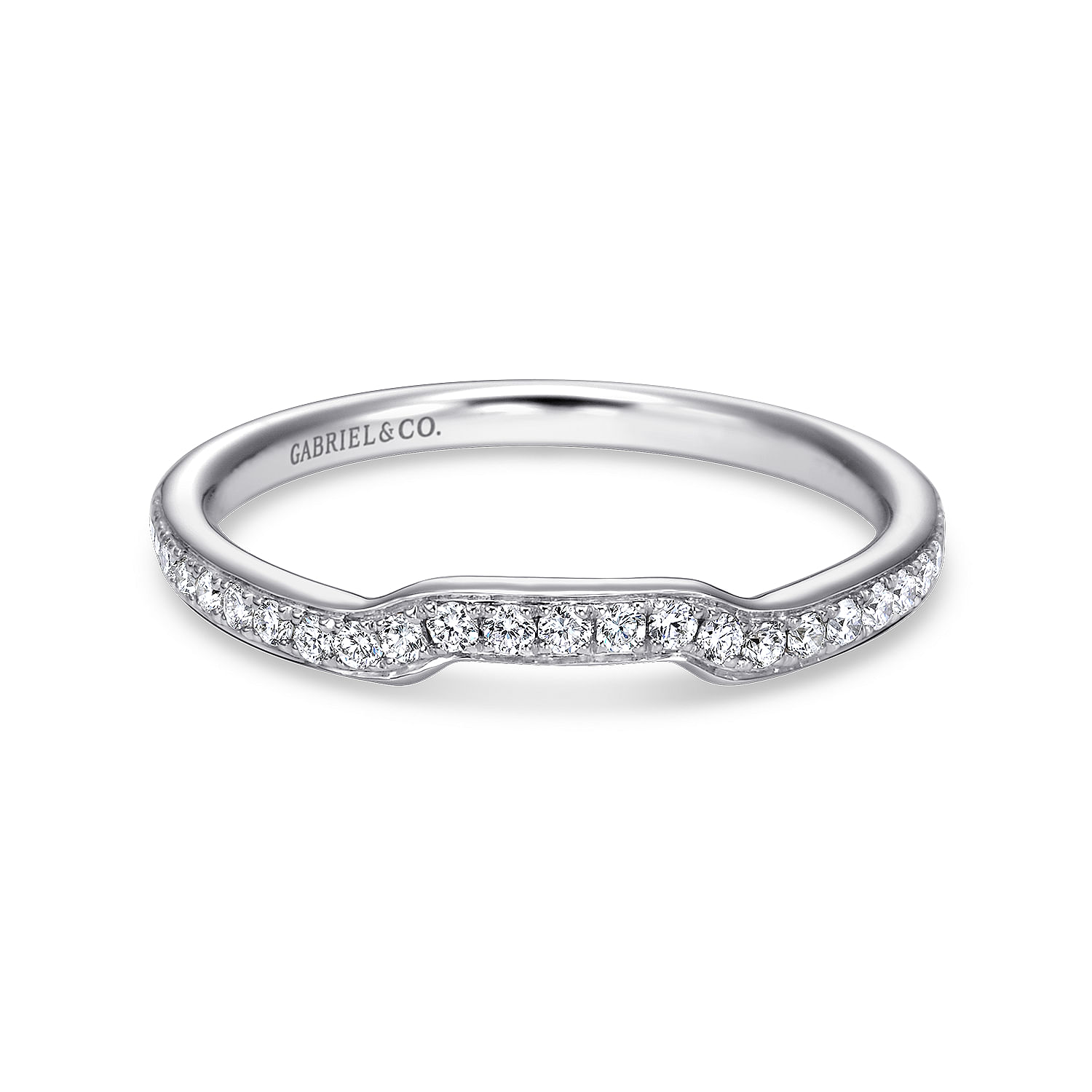 14k White Gold Diamond Curved 14k White Gold Diamond Curved