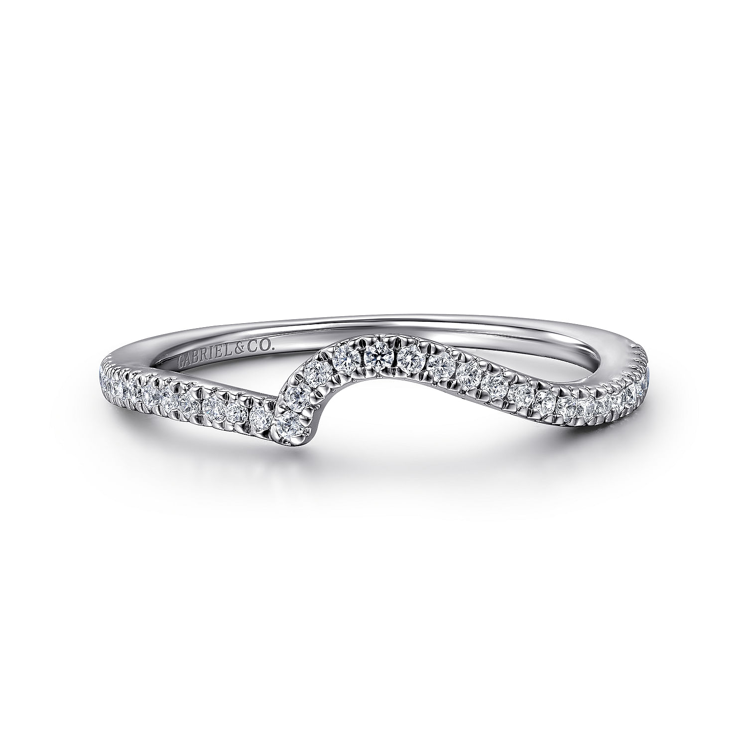 14k White Gold Diamond Curved 14k White Gold Diamond Curved