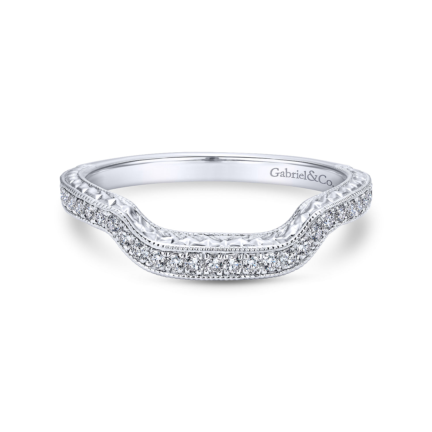 14k White Gold Diamond Curved 14k White Gold Diamond Curved