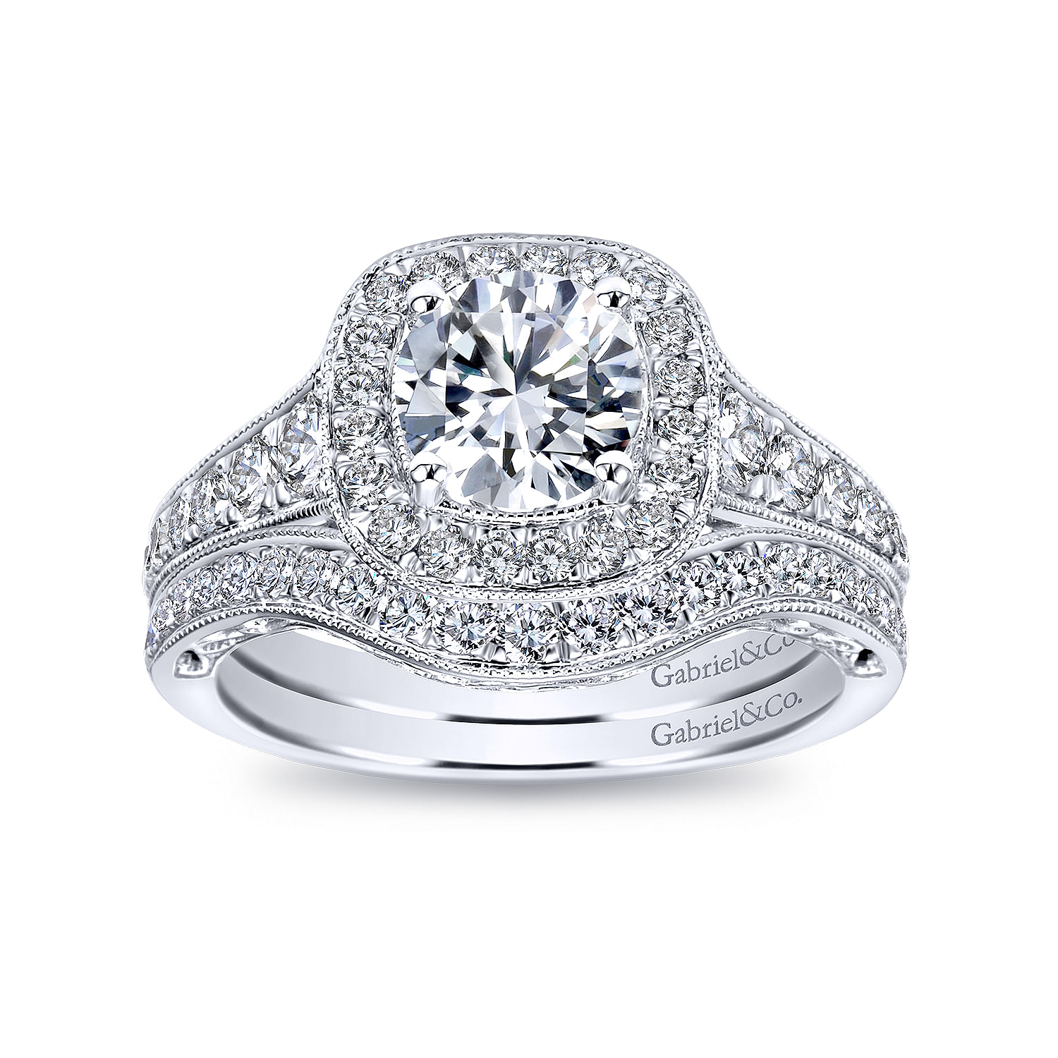 14k White Gold Diamond Curved Wedding Band angle 4 14k White Gold Diamond Curved Wedding Band angle 4