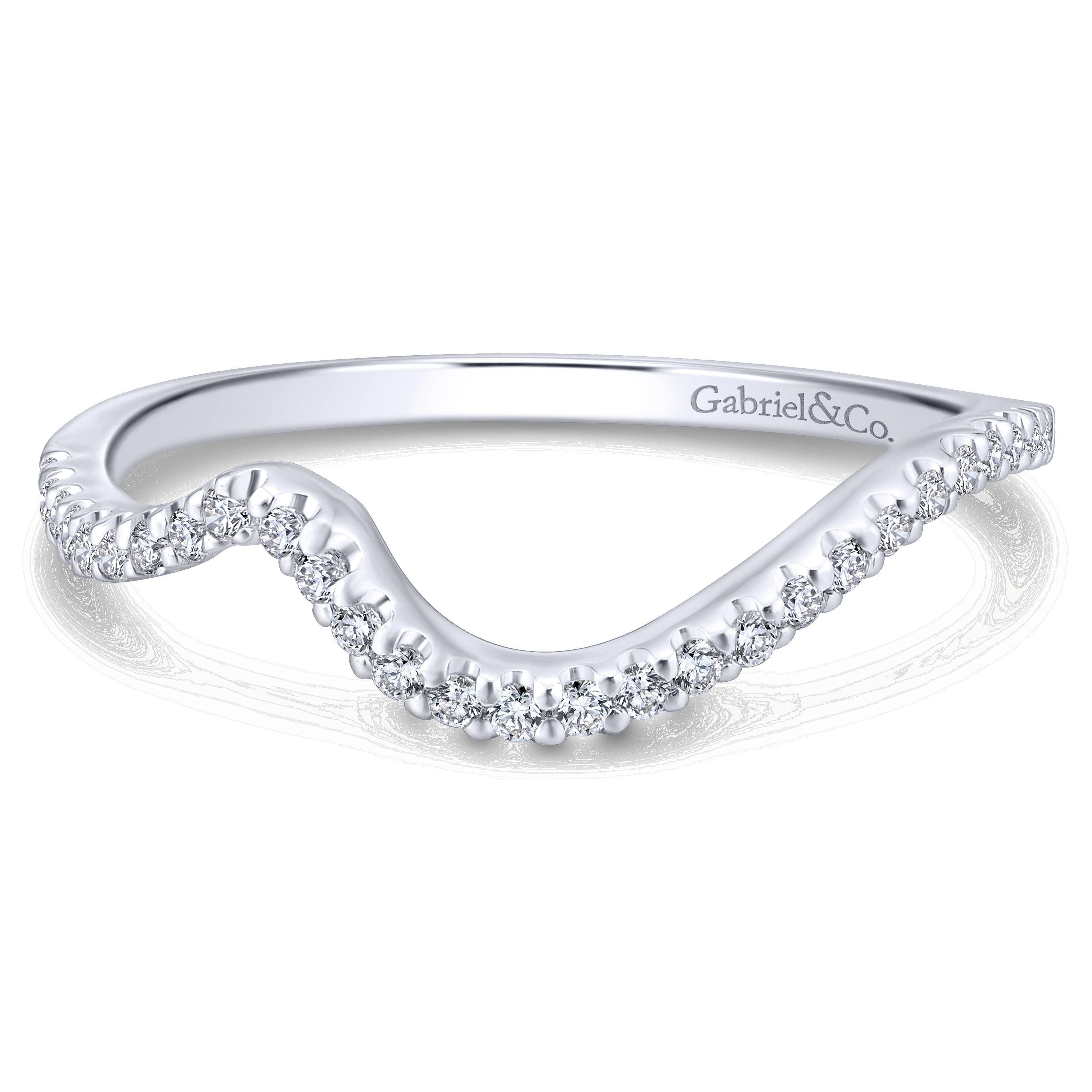 14k White Gold Diamond Curved 14k White Gold Diamond Curved