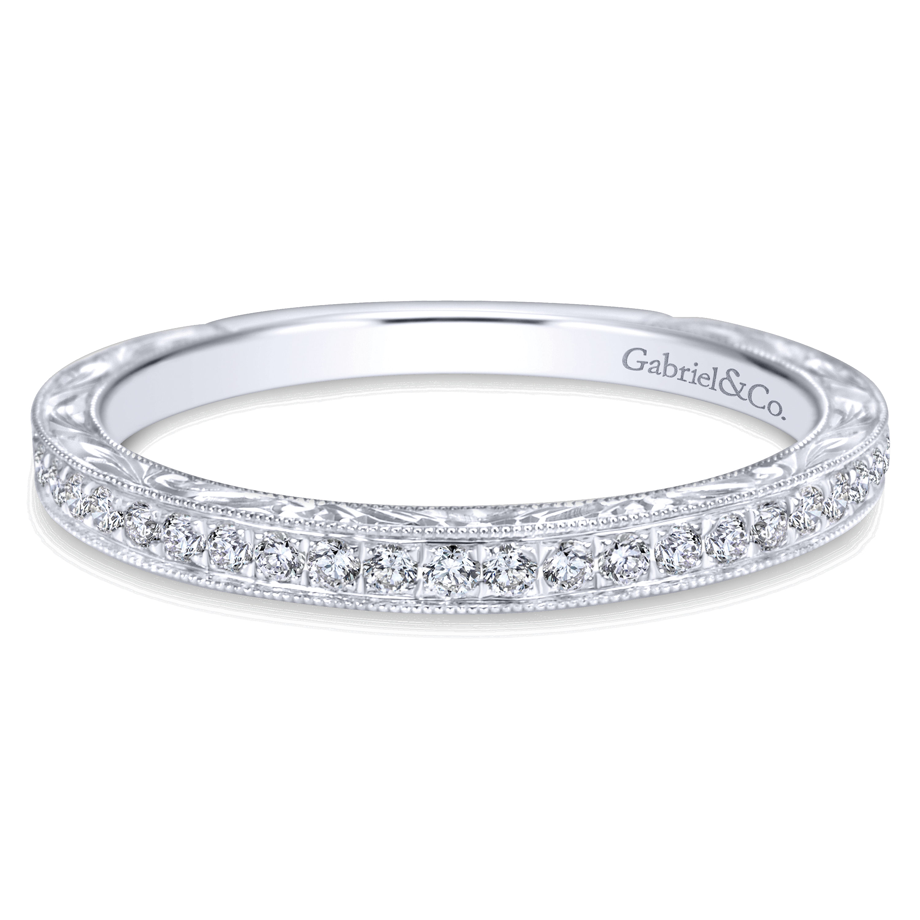 14k White Gold Diamond Curved 14k White Gold Diamond Curved