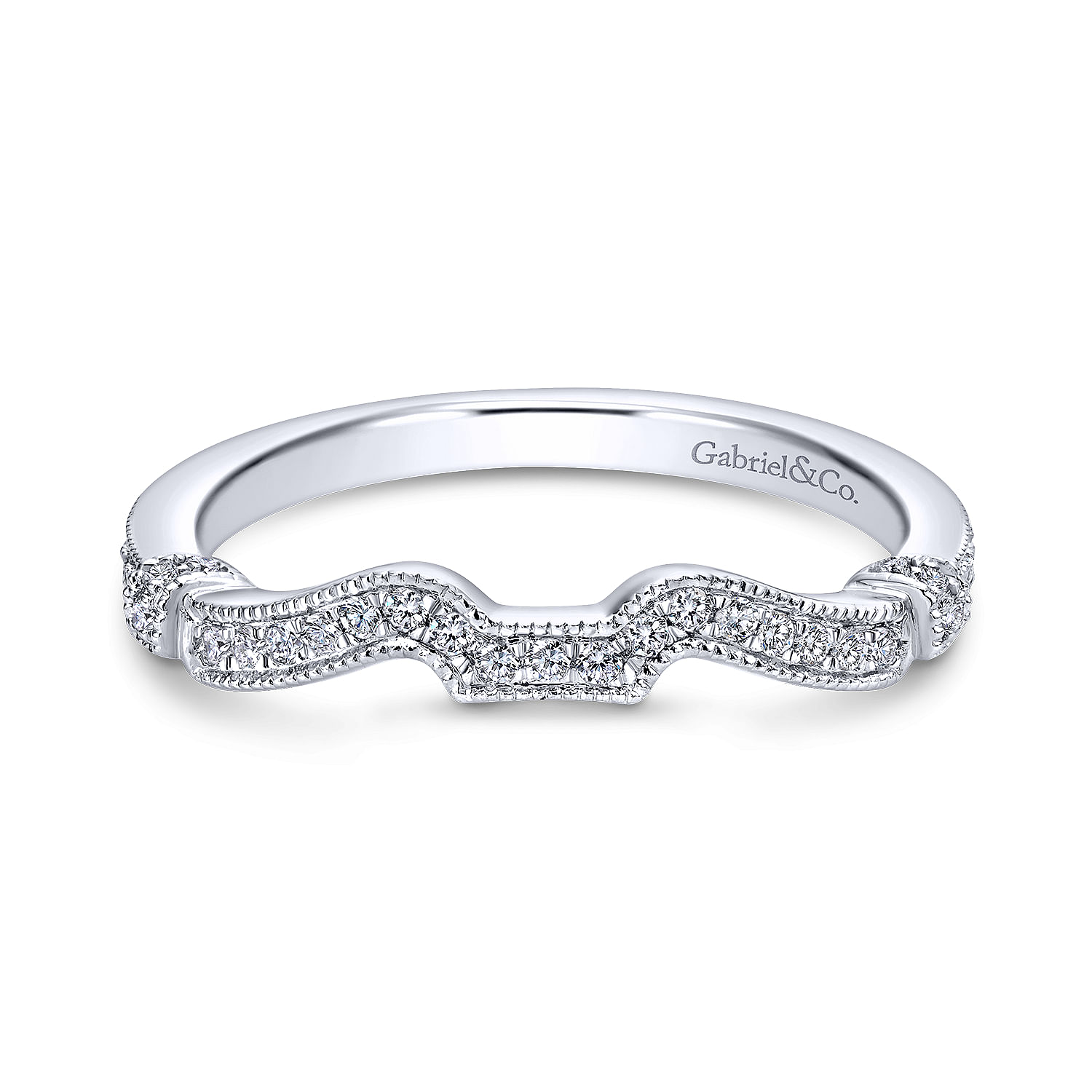 14k White Gold Diamond Curved 14k White Gold Diamond Curved