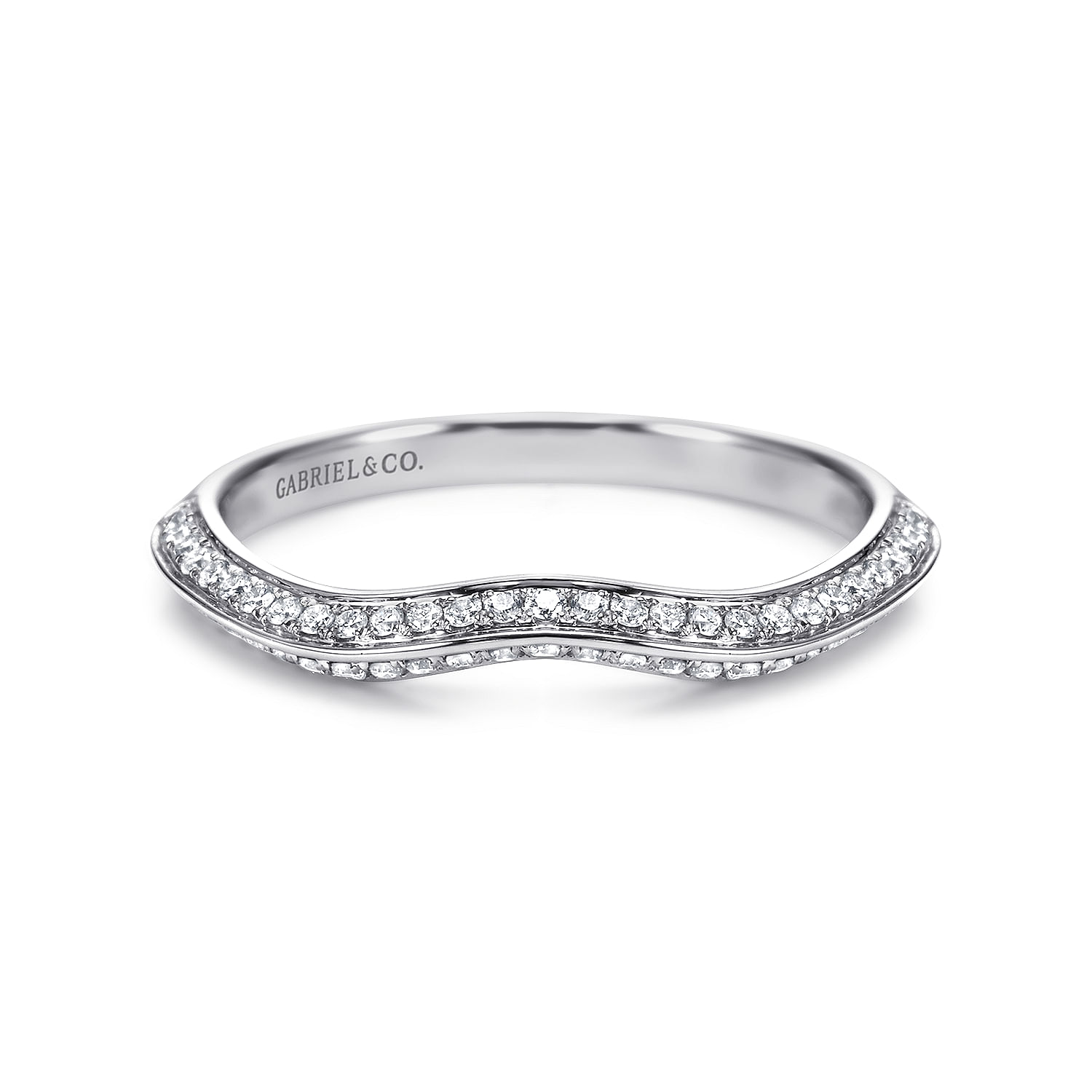 14k White Gold Diamond Curved 14k White Gold Diamond Curved