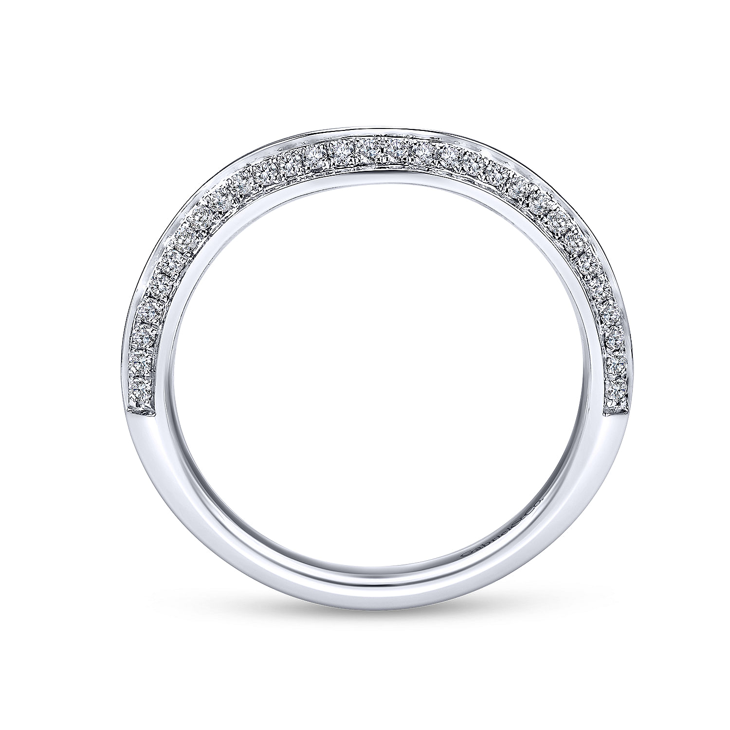 14k White Gold Diamond Curved Wedding Band angle 2 14k White Gold Diamond Curved Wedding Band angle 2