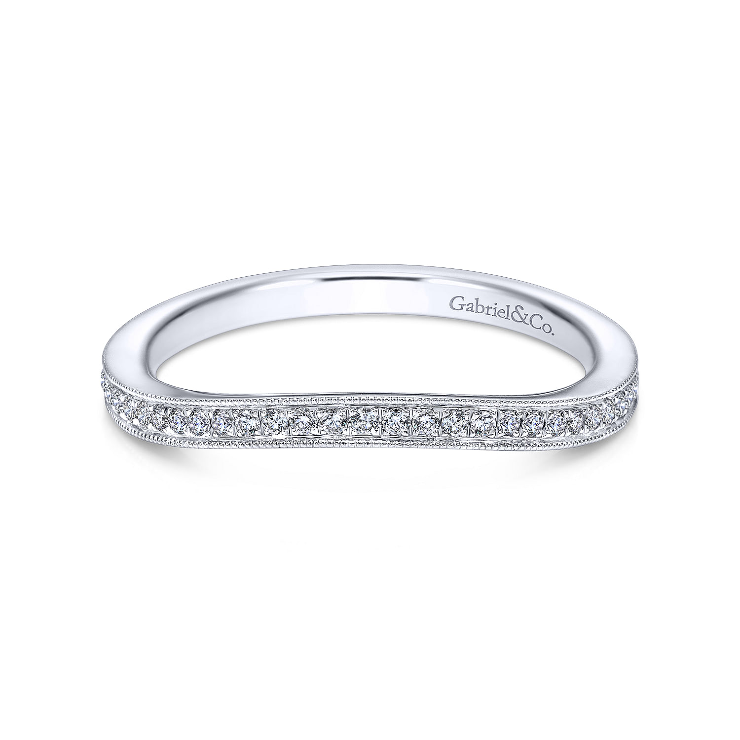 14k White Gold Diamond Curved 14k White Gold Diamond Curved