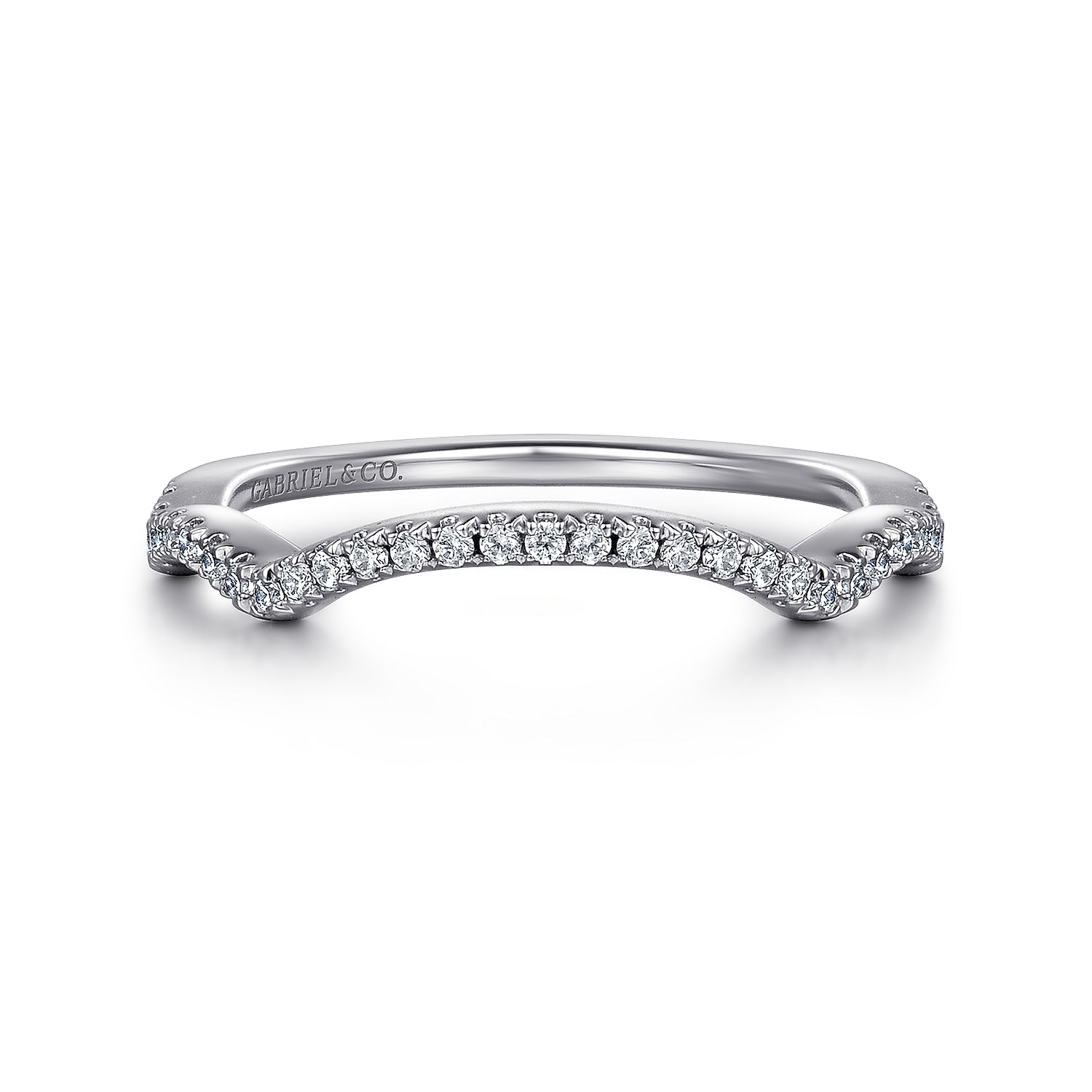 14k White Gold Diamond Curved 14k White Gold Diamond Curved