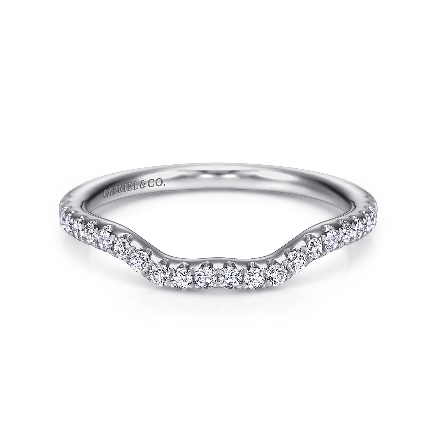 14k White Gold Diamond Curved 14k White Gold Diamond Curved