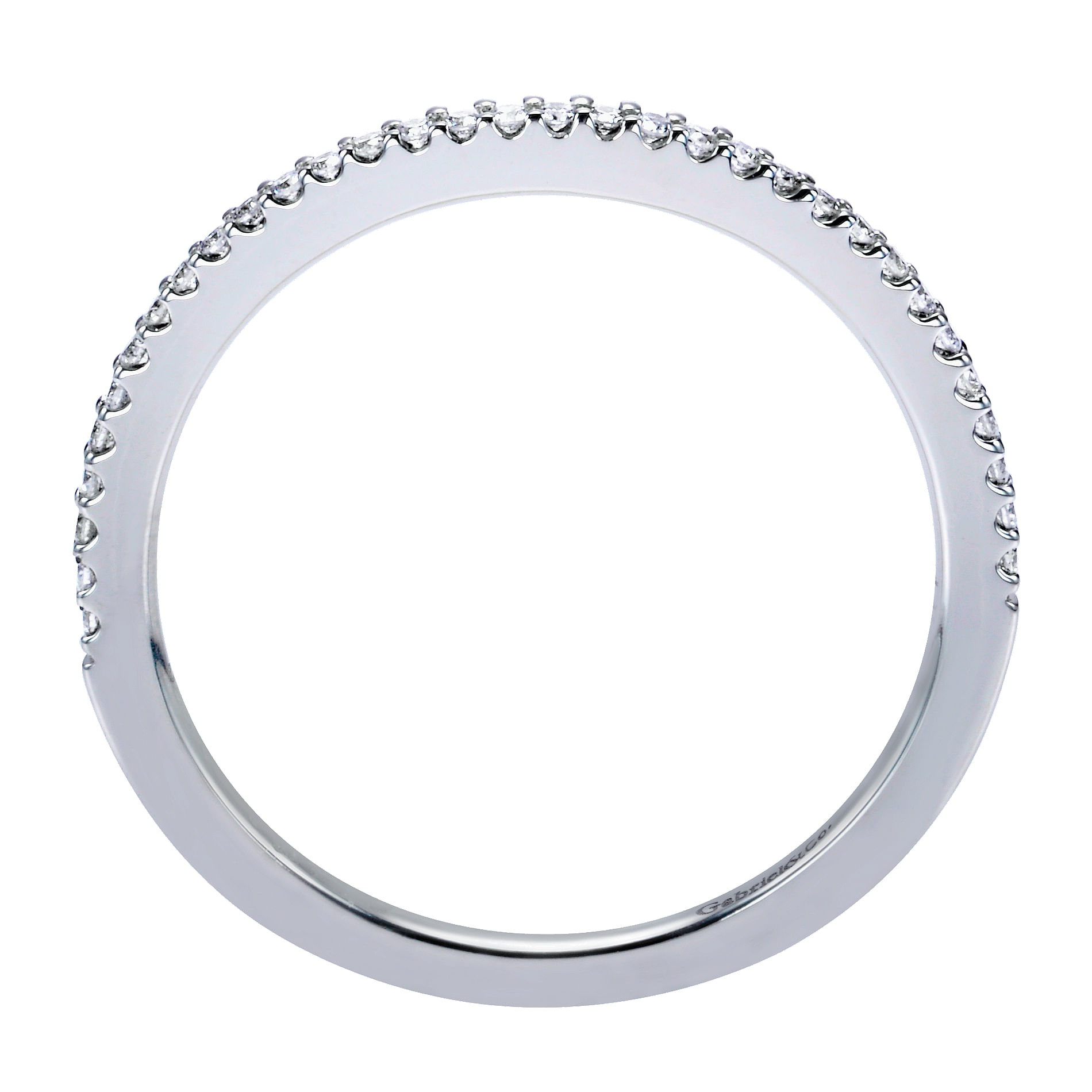 14k White Gold Diamond Curved Wedding Band angle 2 14k White Gold Diamond Curved Wedding Band angle 2