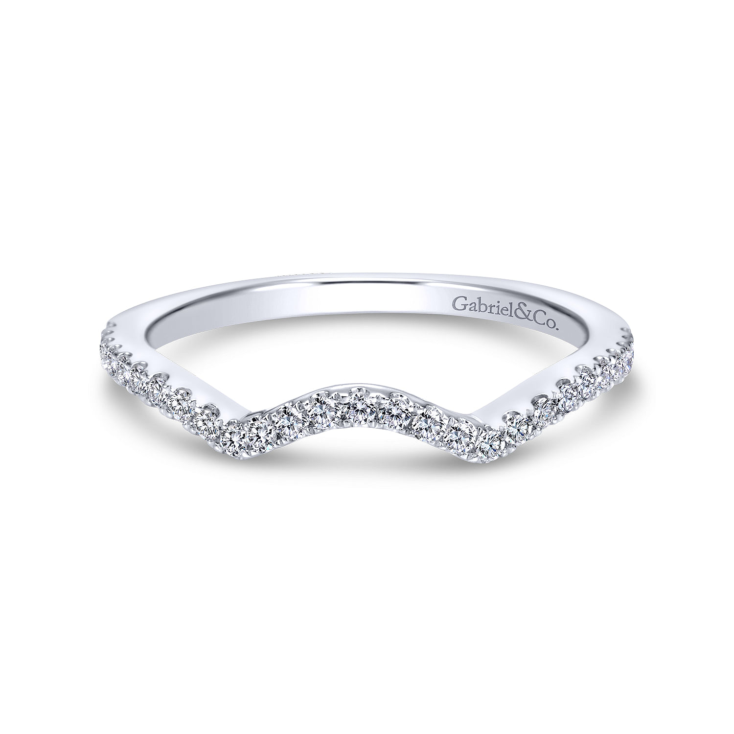14k White Gold Diamond Curved 14k White Gold Diamond Curved