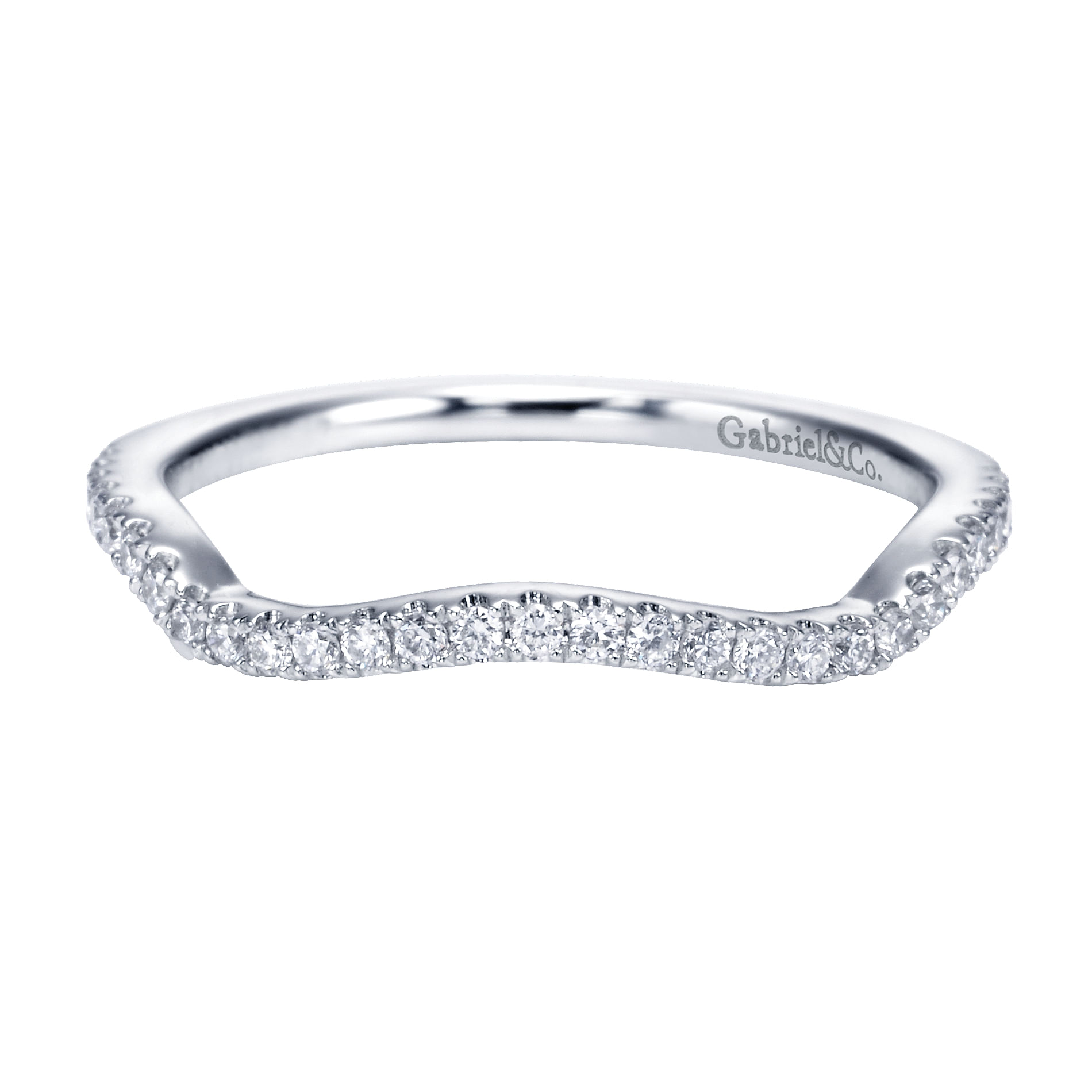 14k White Gold Diamond Curved 14k White Gold Diamond Curved