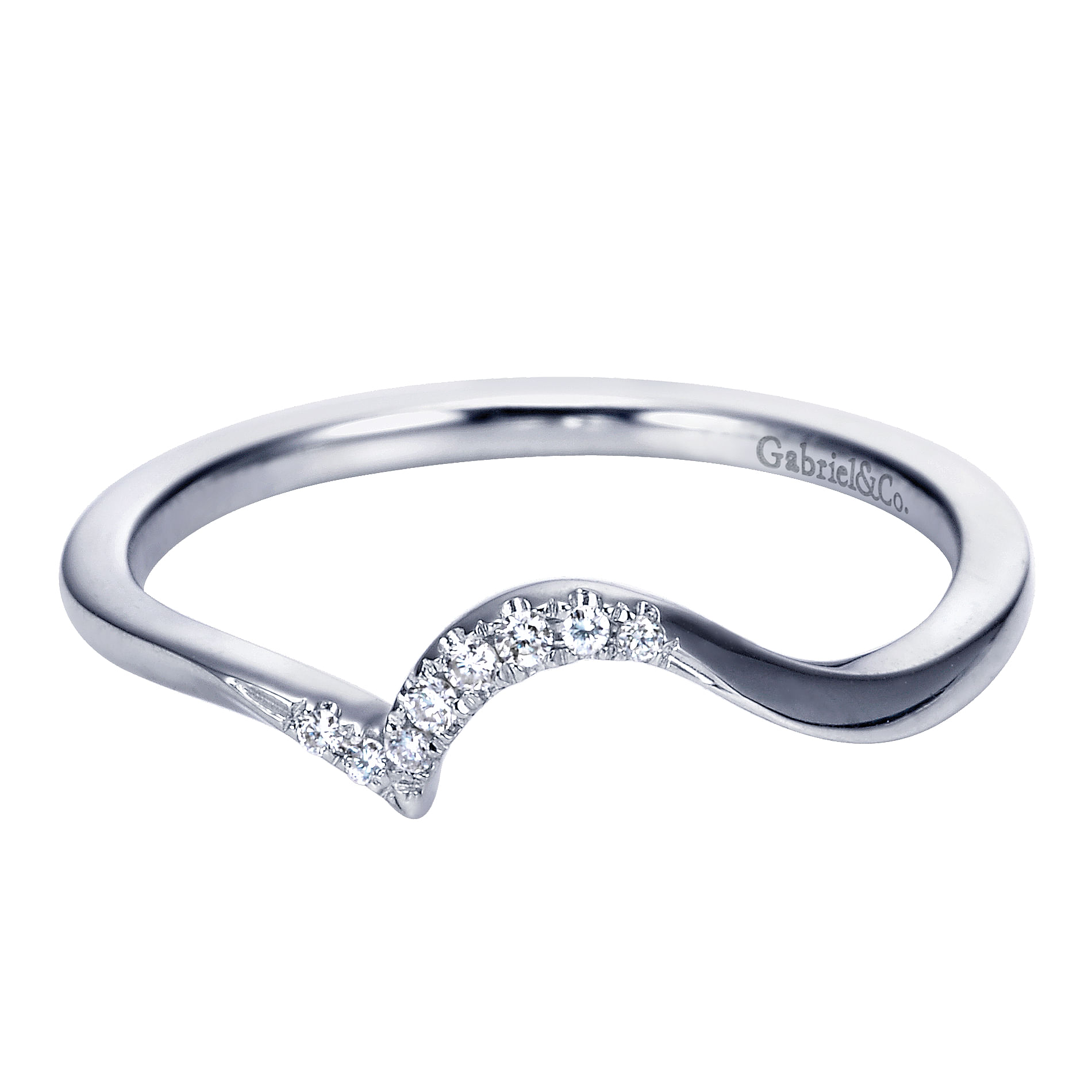 14k White Gold Diamond Curved 14k White Gold Diamond Curved