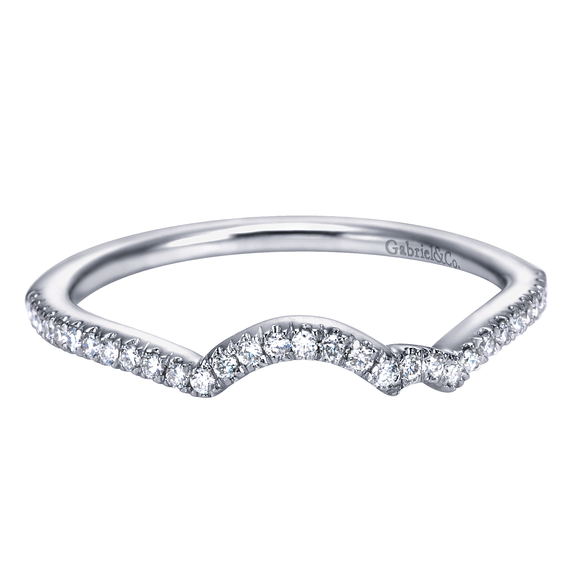 14k White Gold Diamond Curved 14k White Gold Diamond Curved