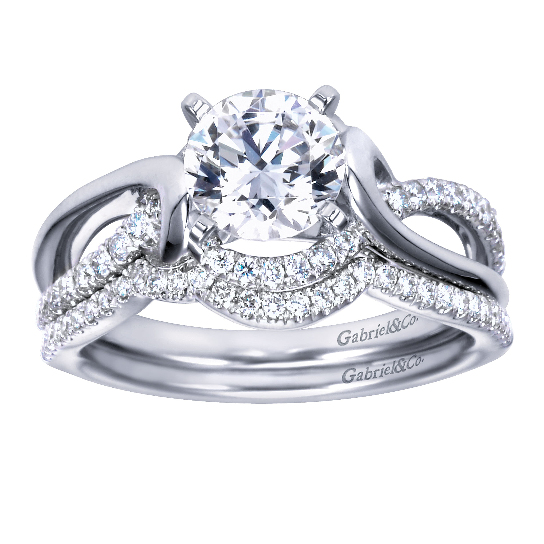 14k White Gold Diamond Curved Wedding Band angle 4 14k White Gold Diamond Curved Wedding Band angle 4