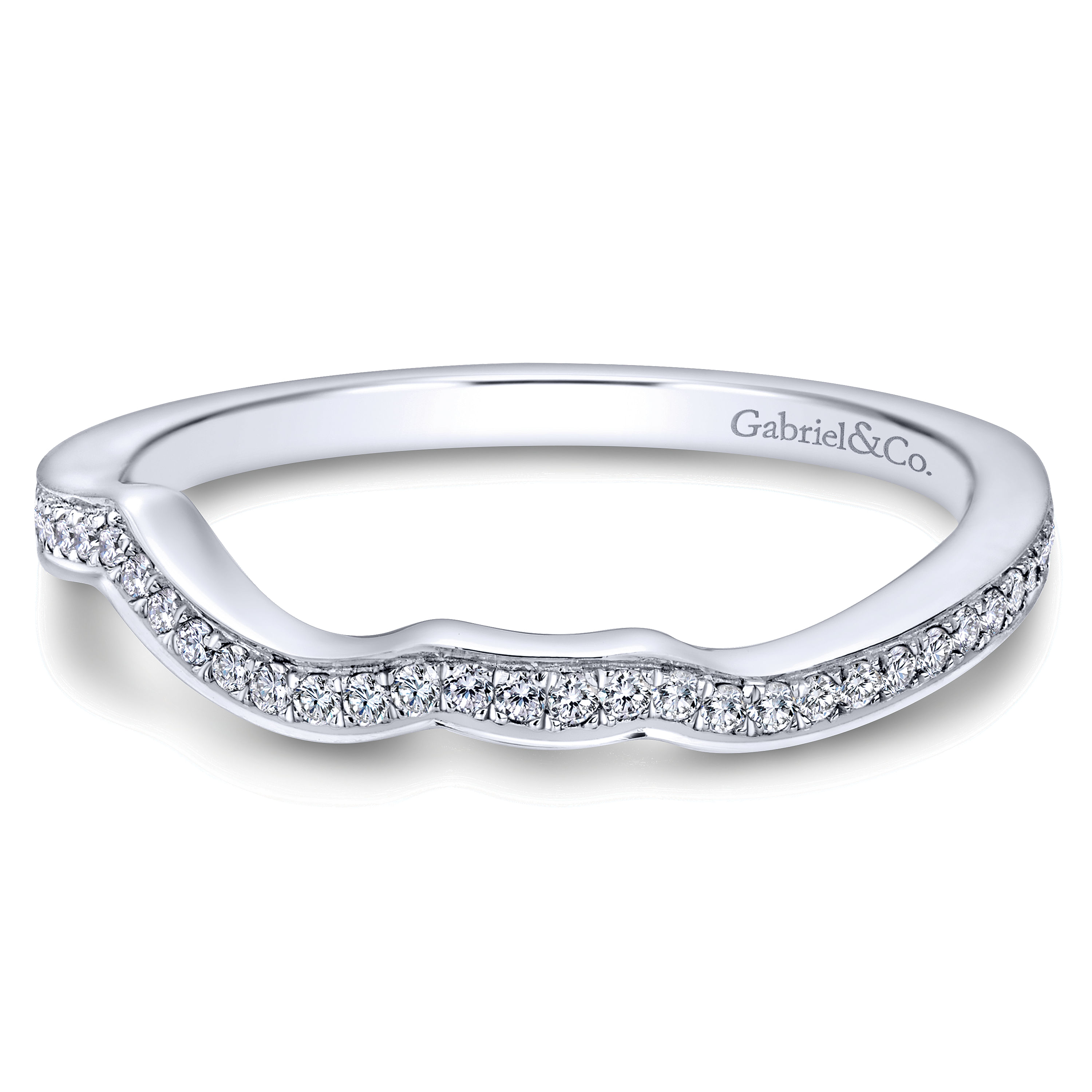 14k White Gold Diamond Curved 14k White Gold Diamond Curved
