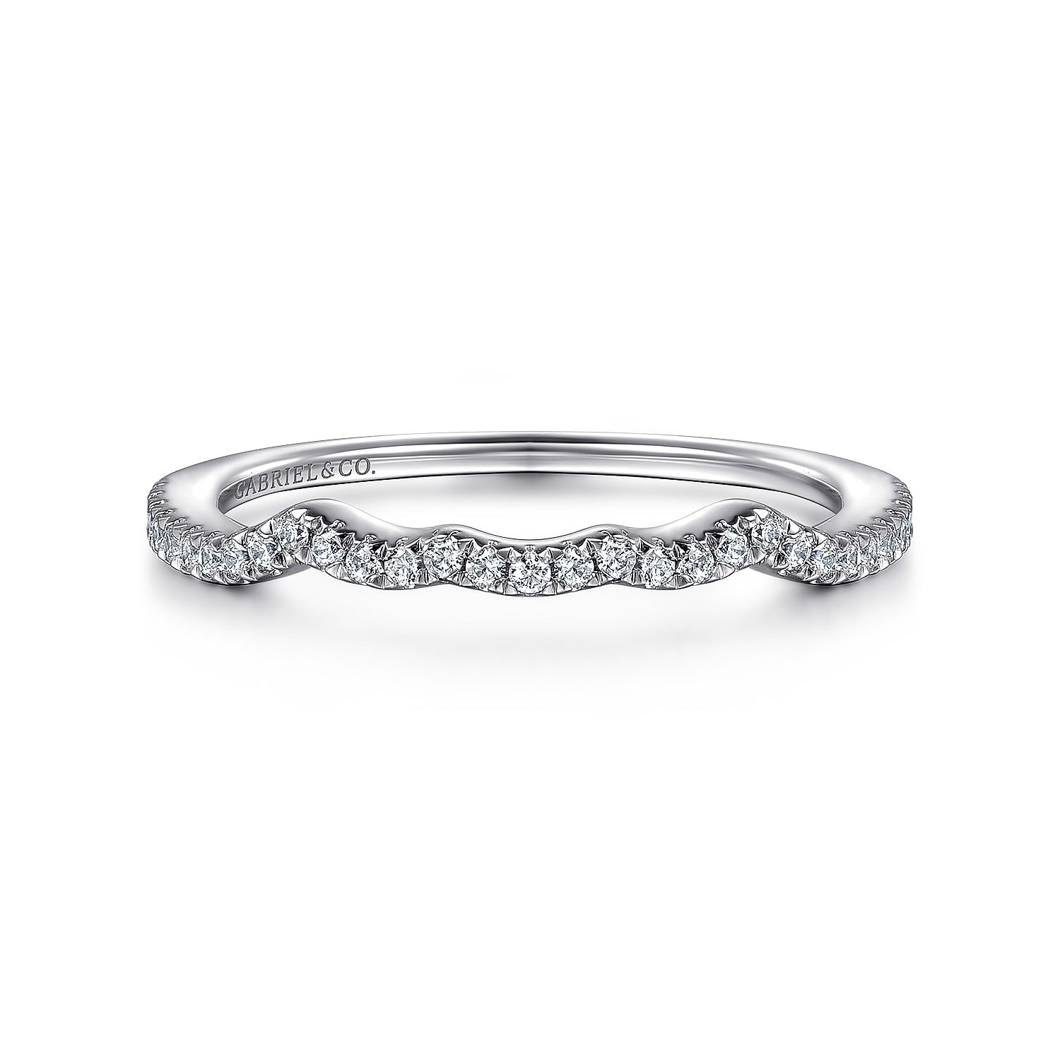 14k White Gold Diamond Curved 14k White Gold Diamond Curved